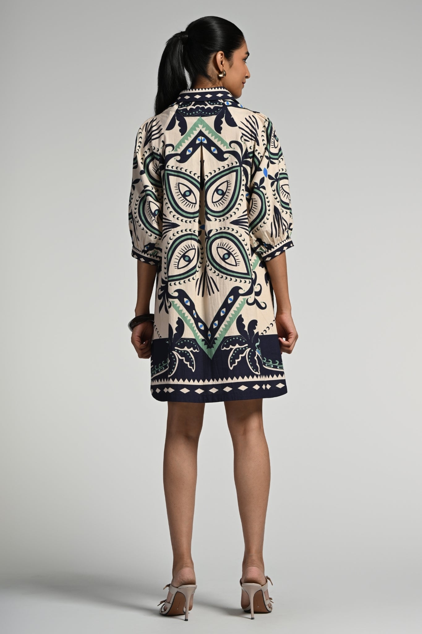 Taroob Geo Palms Cotton Dress