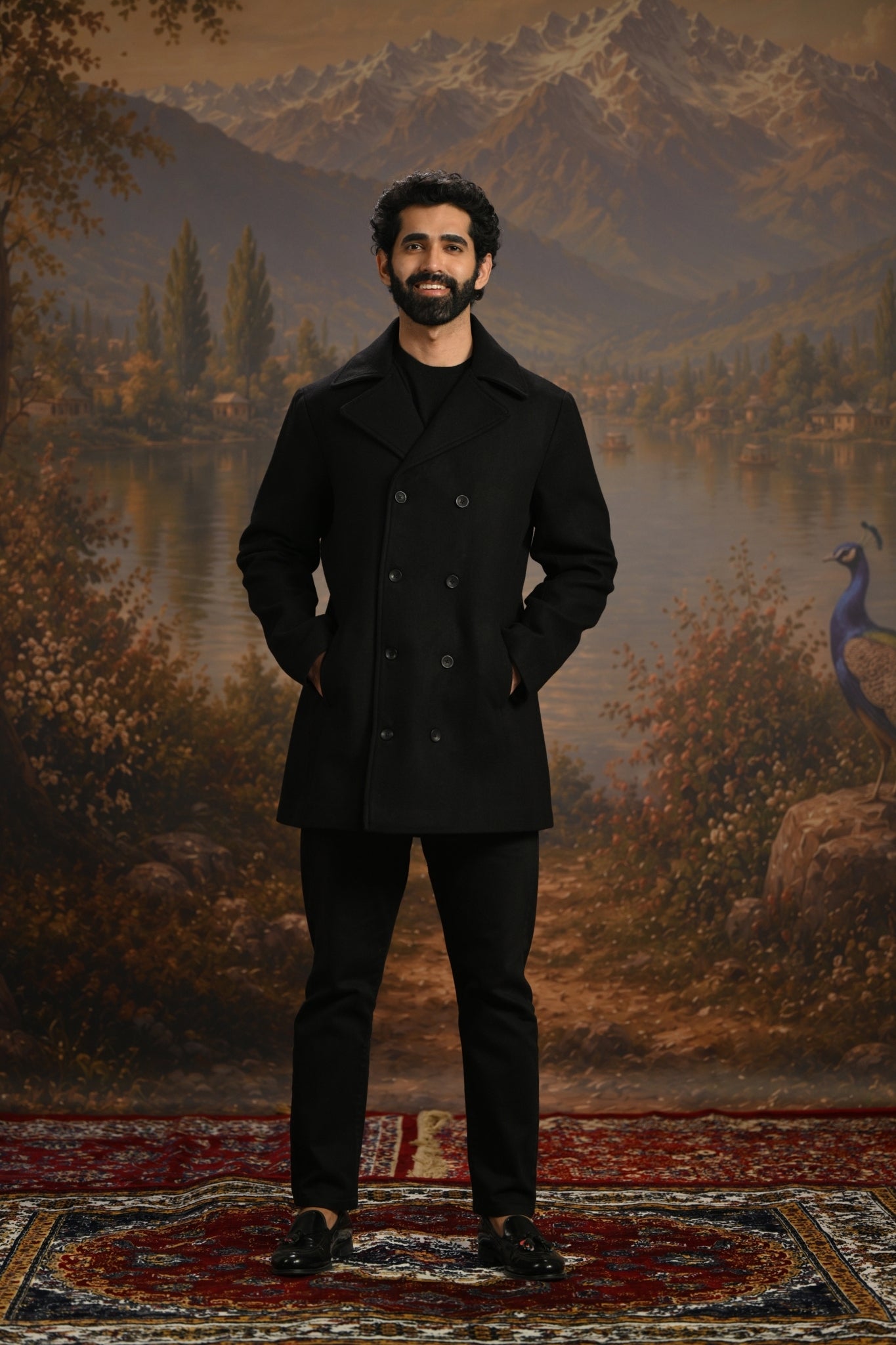 Cashmere Wool Men's Peacoat