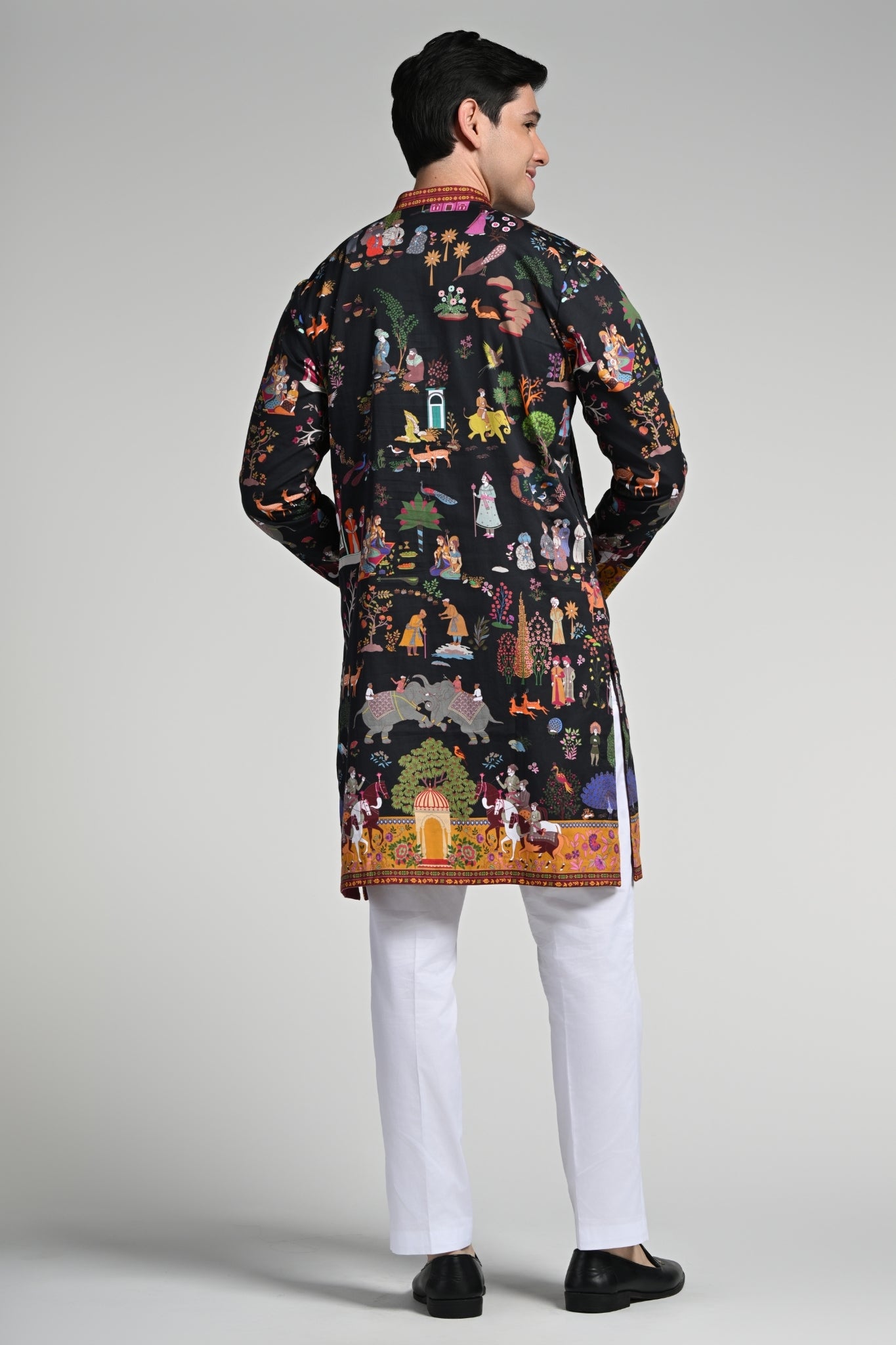 Taroob Printed Mughal Shikar-dar Kurta Pajama Set