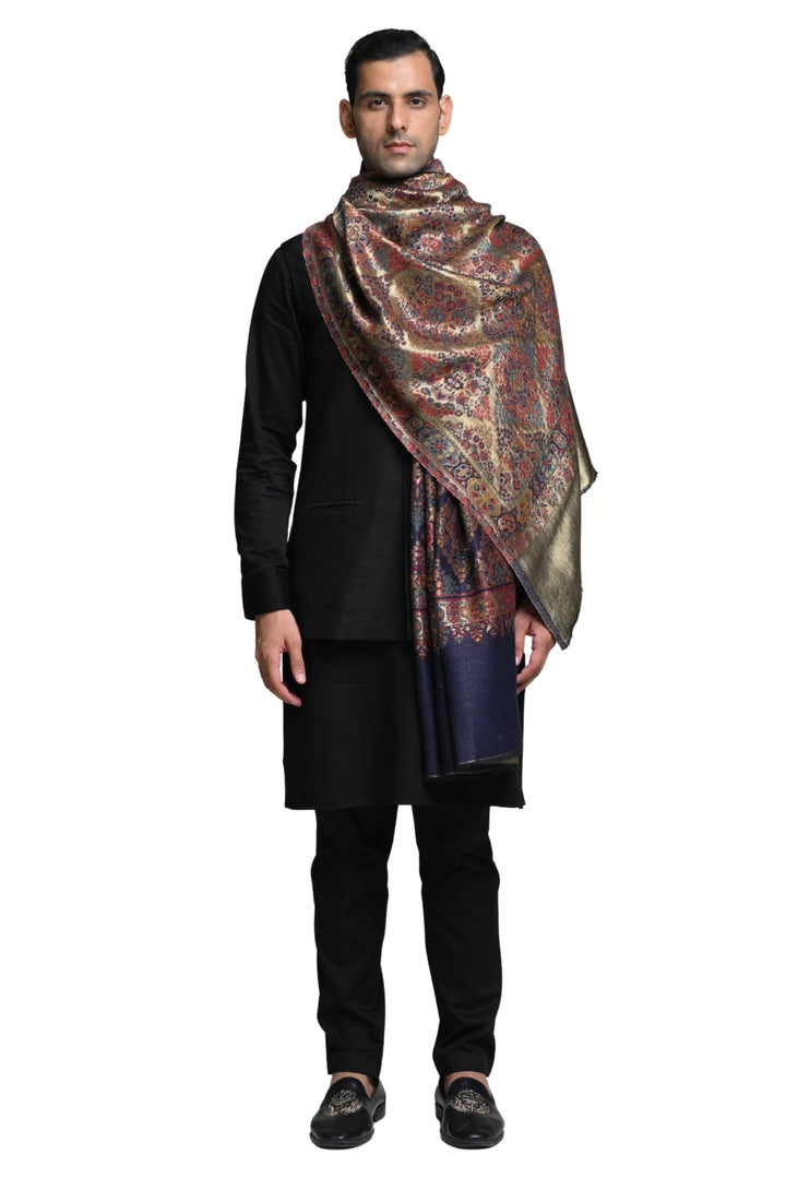 Taroob Royal Kashmiri Resham Reversible Shawl