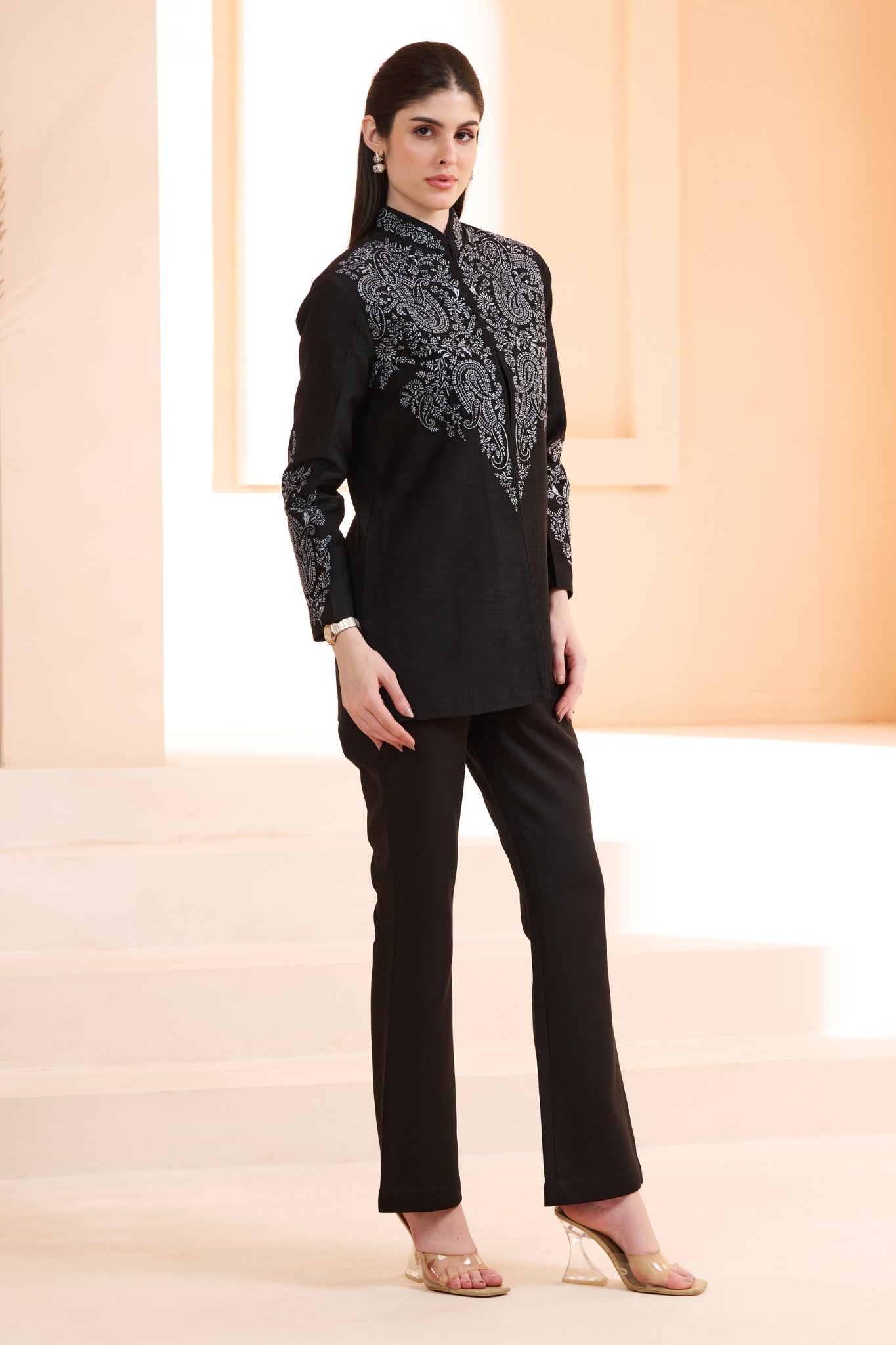 Taroob Sozni Embroidered Silk Women Blazer