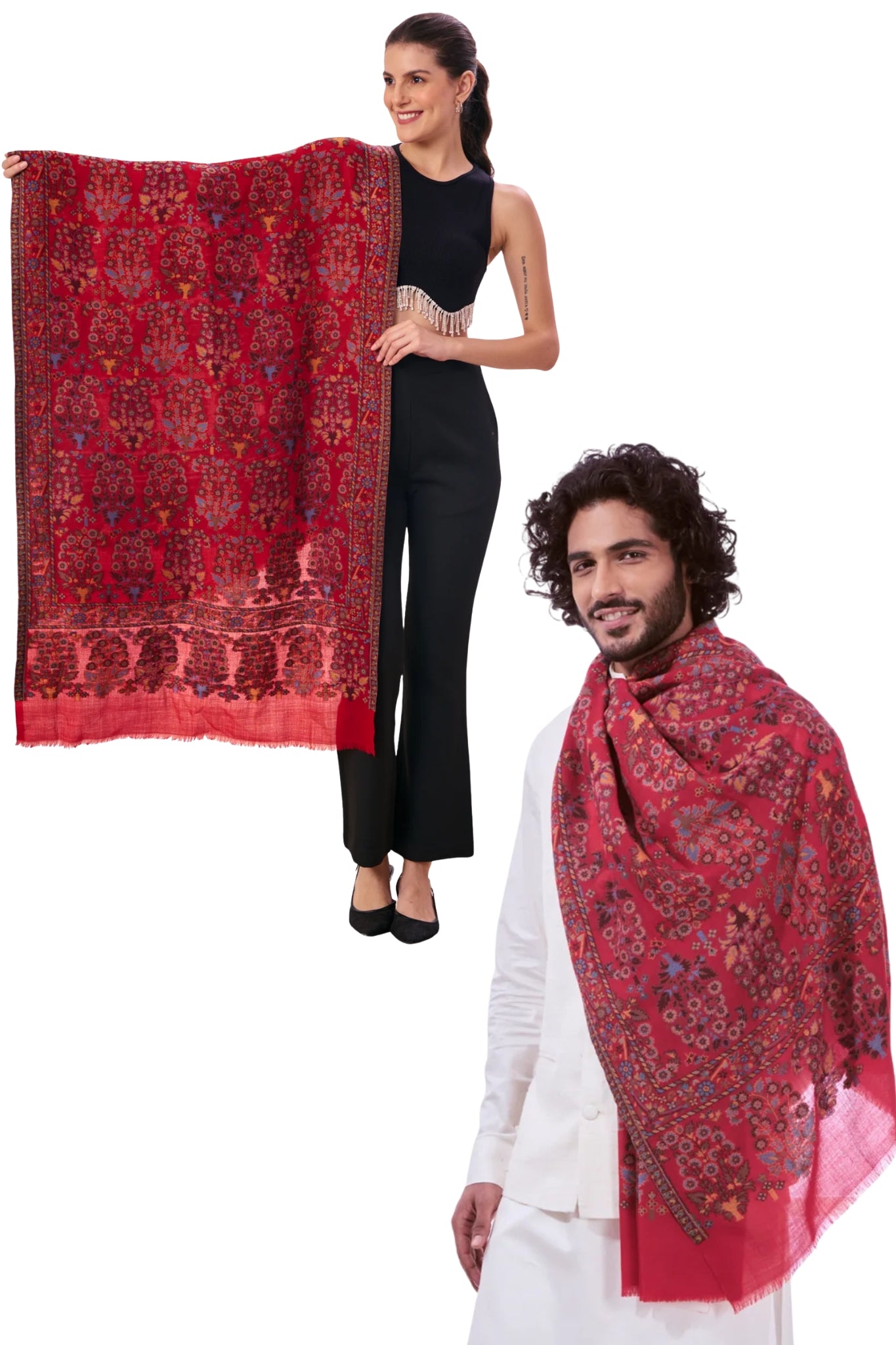 Taroob Gift Set of Fine Wool Kaani Stole for Him or Her ( Unisex Stole )