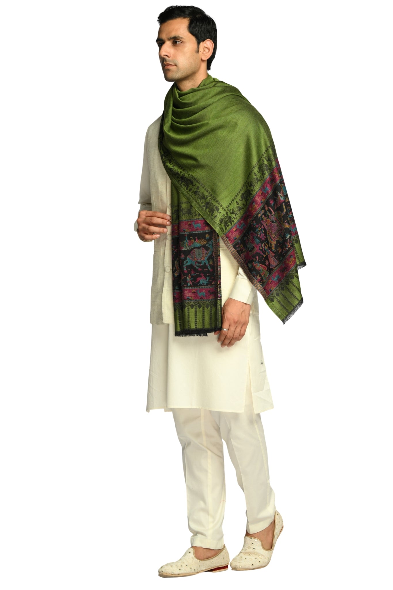 Taroob Darbar Kaani Border Silk Stole