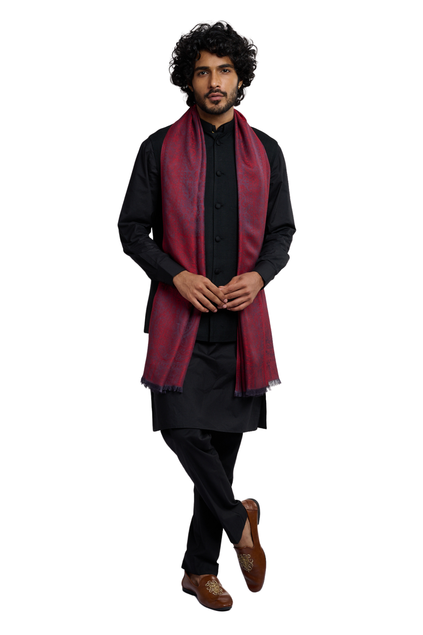 Taroob Men's Authentic Kashmiri Jamawar Stole