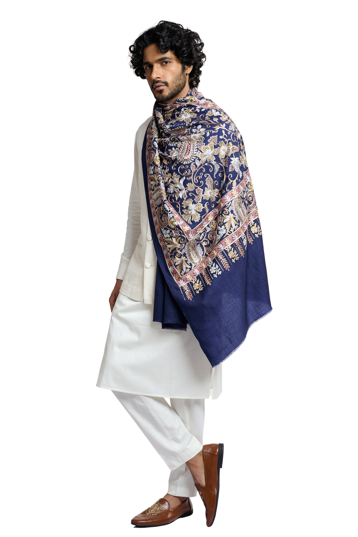 Taroob Gift Set of Embroidered Wool Silk Stole for Him or Her ( Unisex Stole )