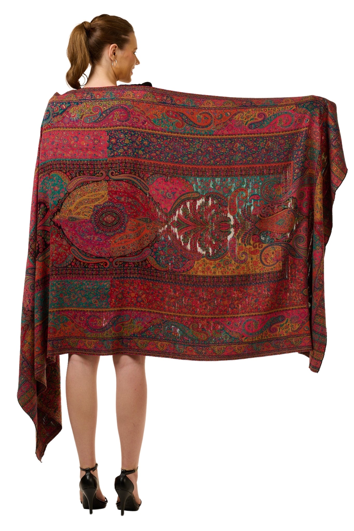Taroob Kashmiri Fine Wool Multicolor Kaani Shawl