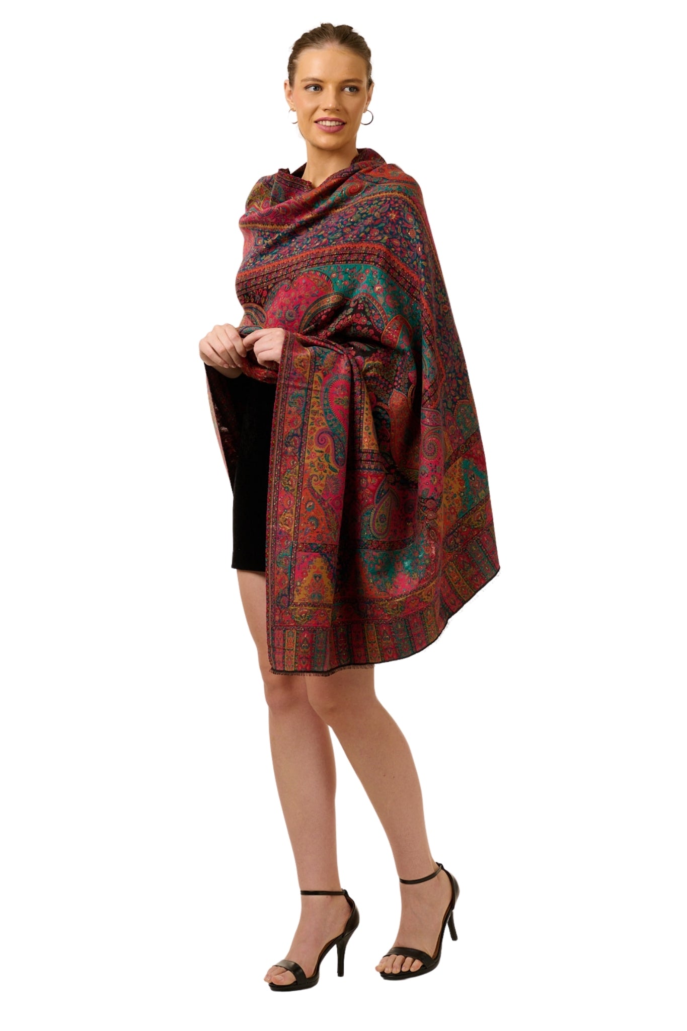 Taroob Kashmiri Fine Wool Multicolor Kaani Shawl
