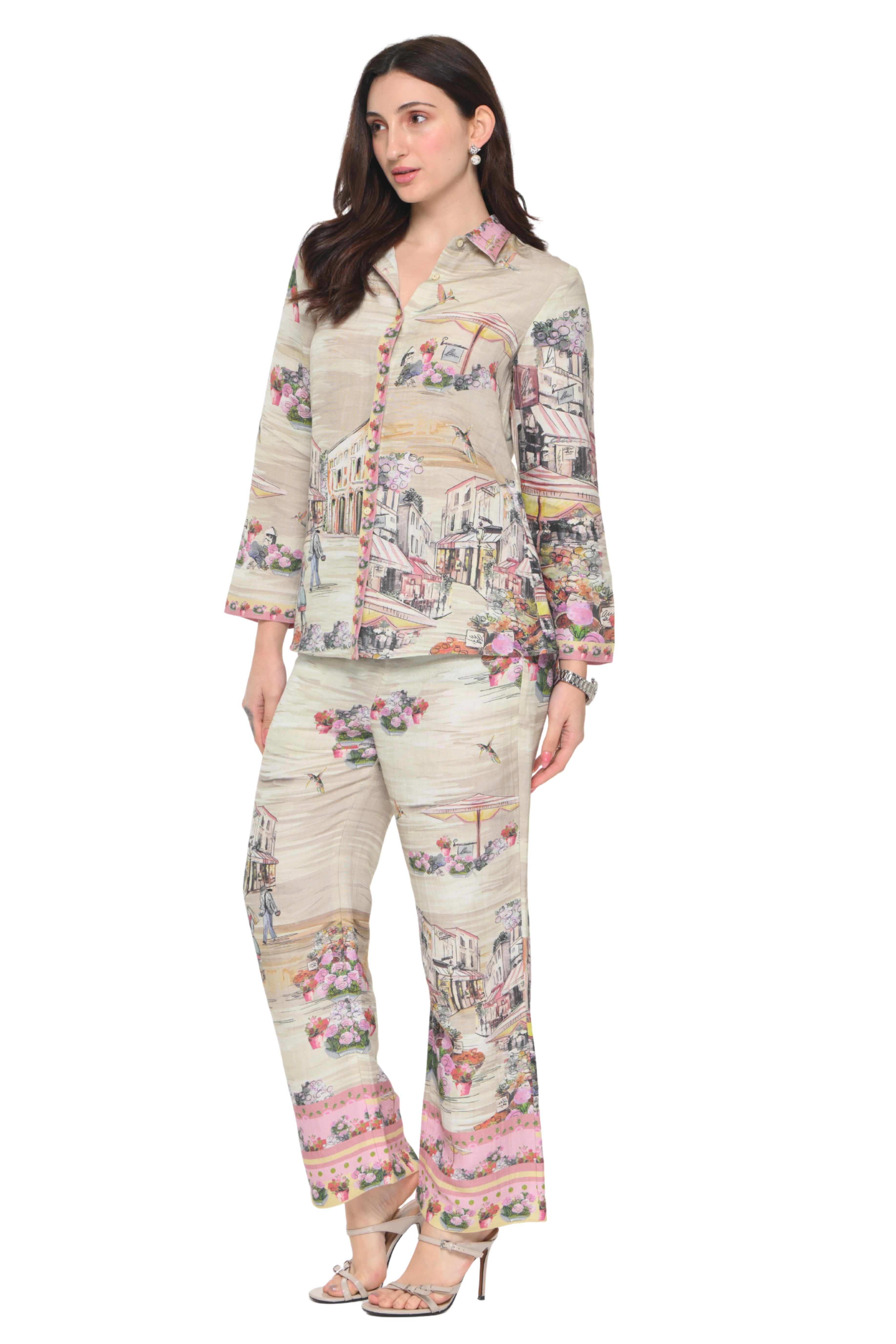 Taroob Riviera Fruits Linen Co-ord Set