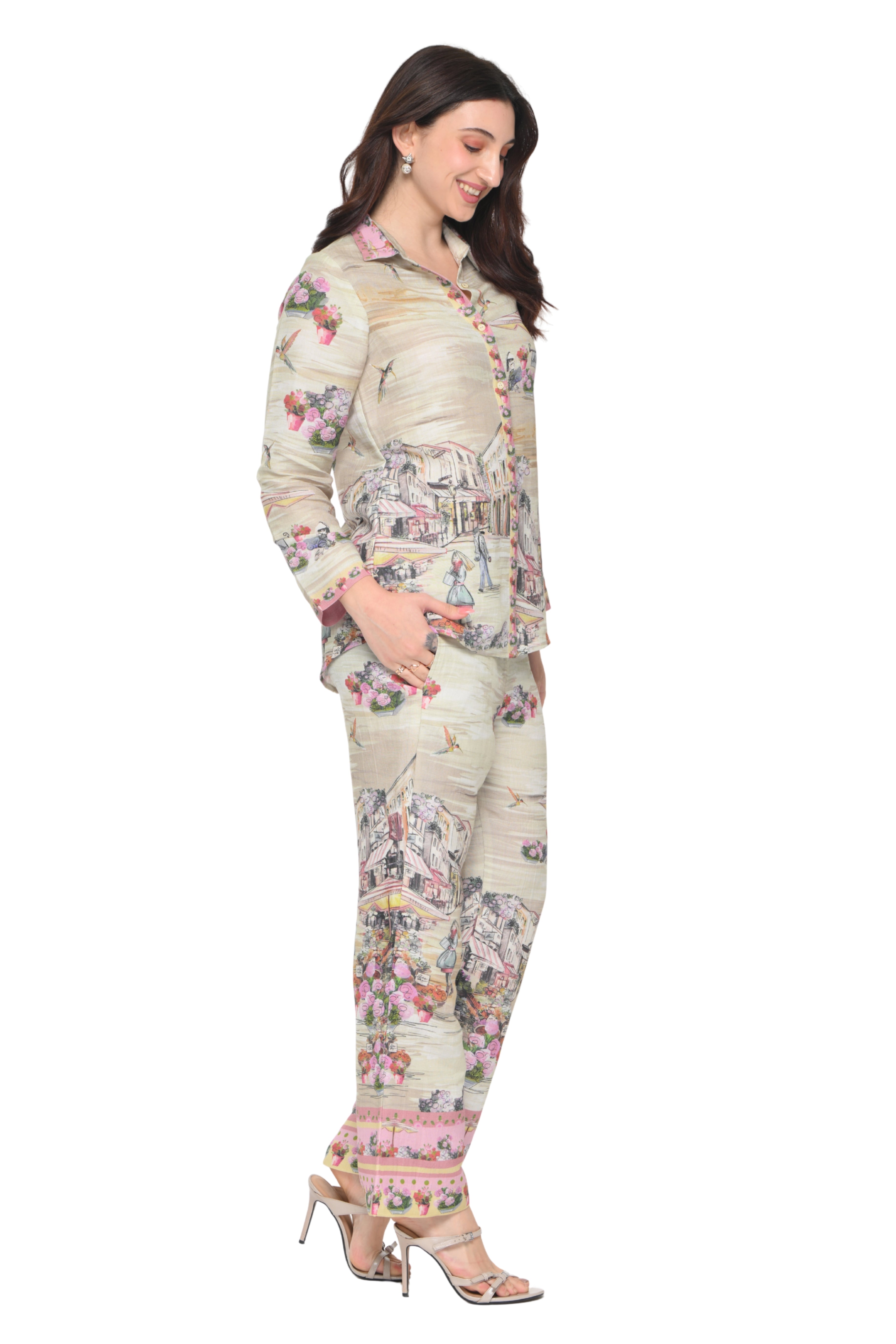 Taroob Riviera Fruits Linen Co-ord Set