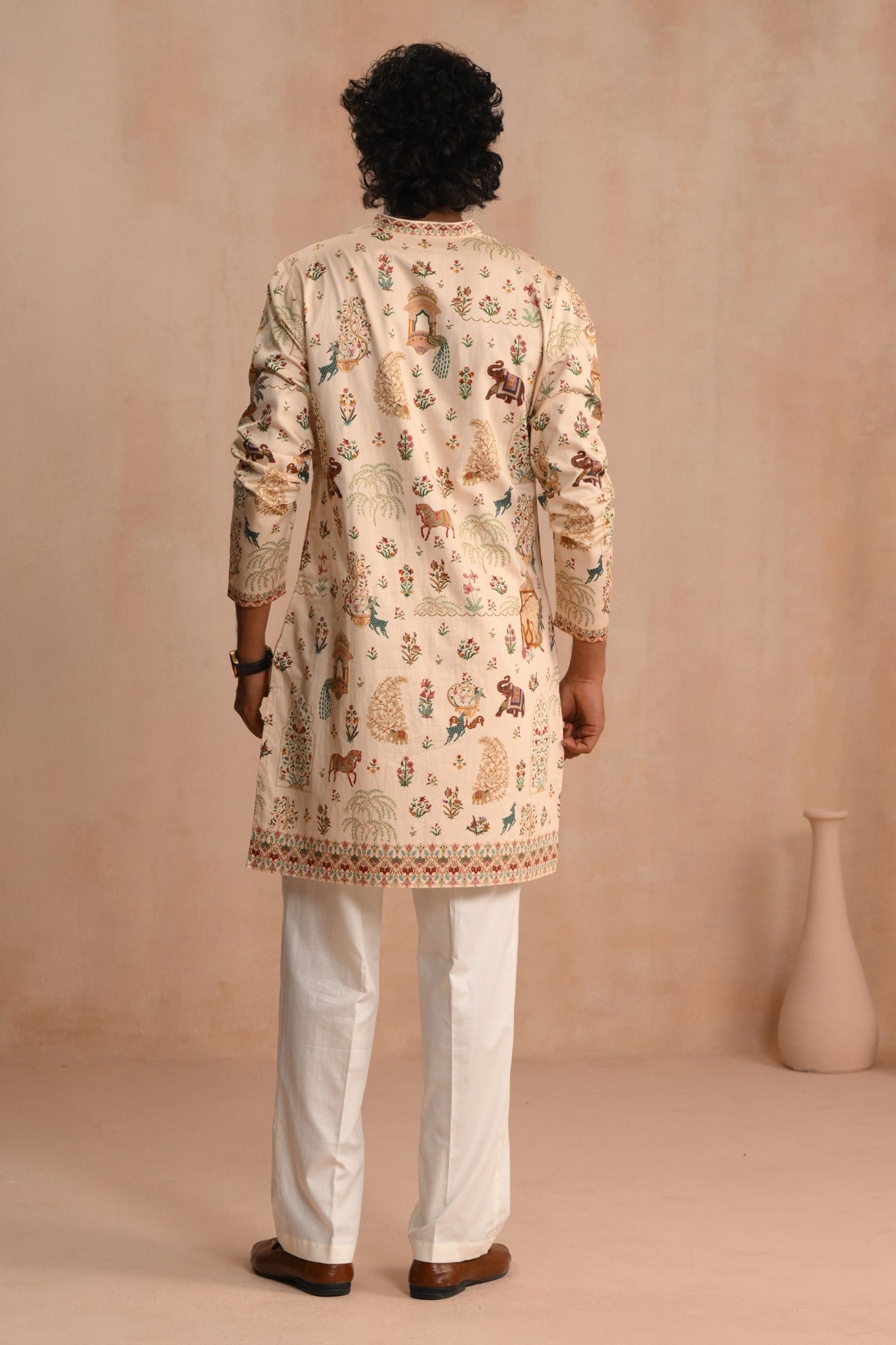 Beige Safarnama Kurta Pajama Set