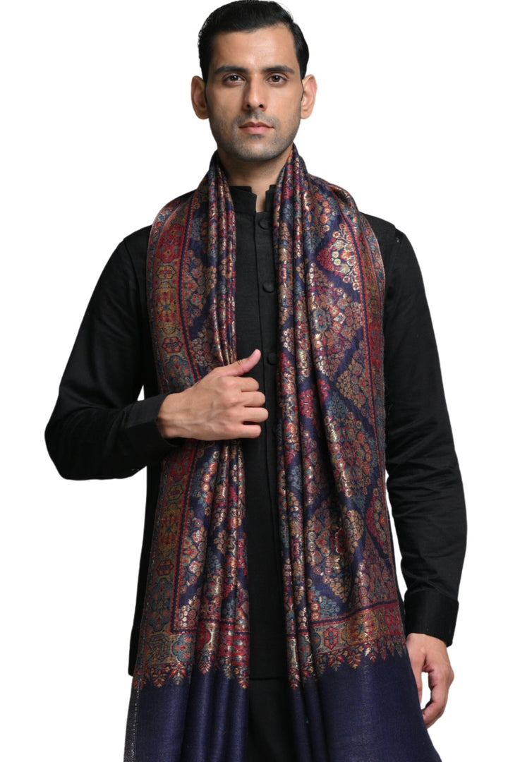 Taroob Royal Kashmiri Resham Reversible Shawl