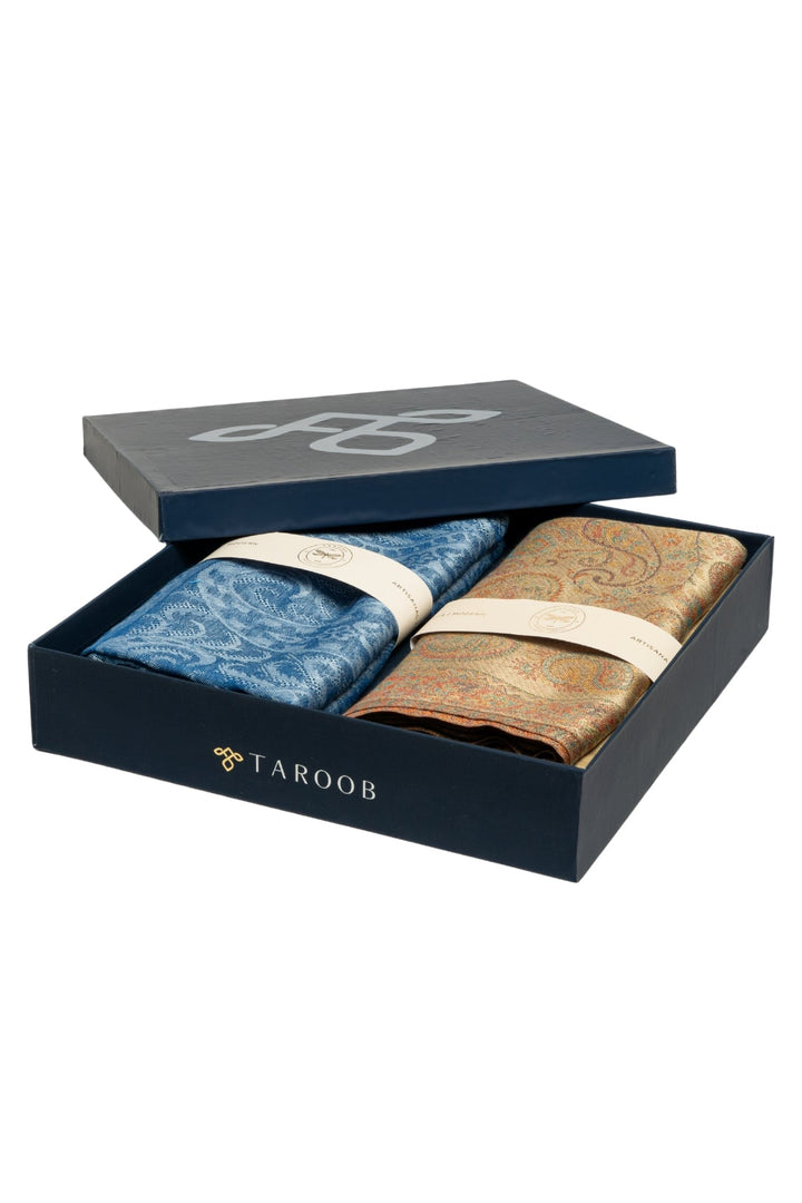 Taroob Couple Gift Set of Luxury Kasmiri Jamawar Stoles for Him & Her