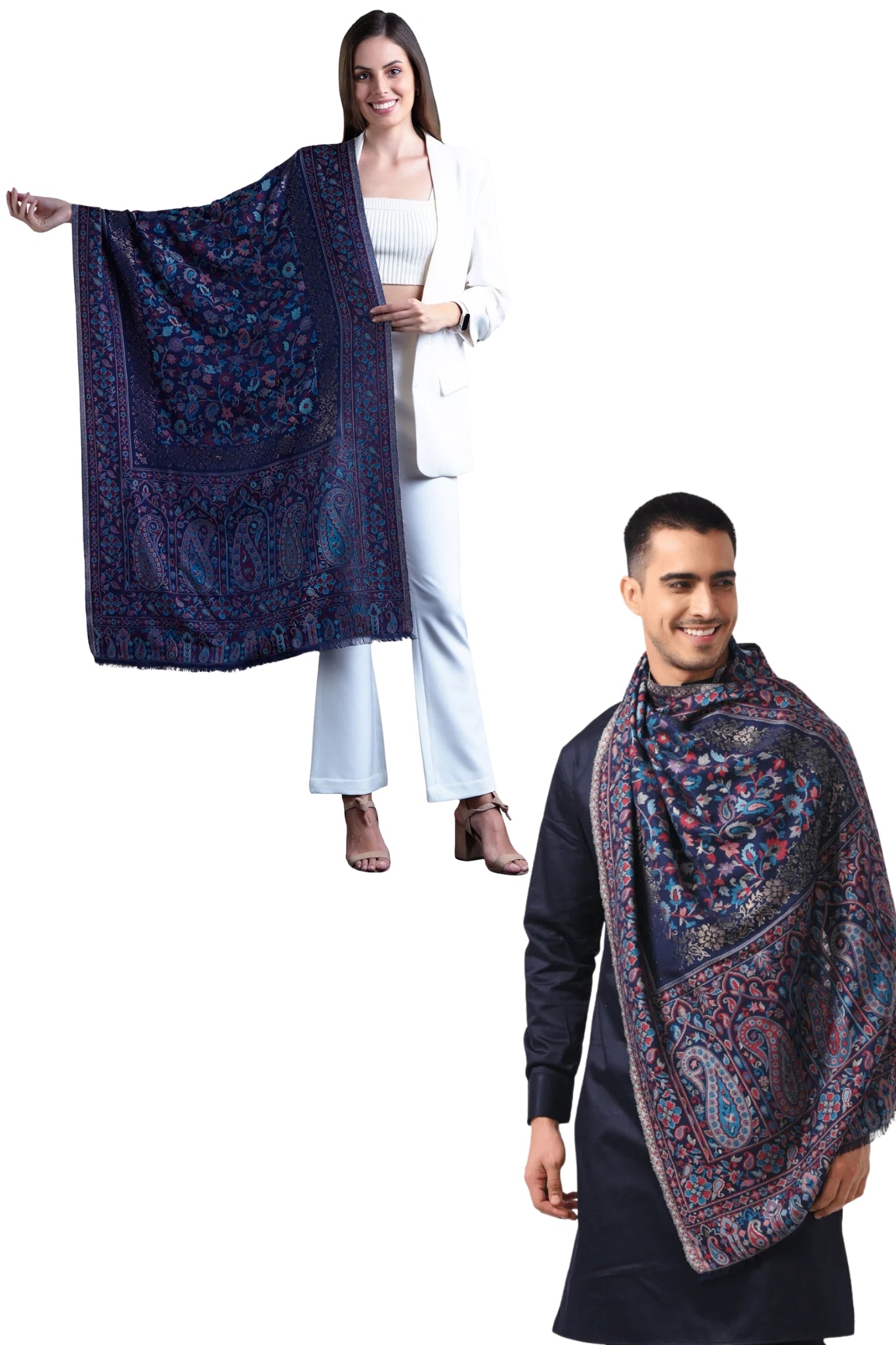 Taroob Gift Set of Silk Modal Kaani Stole for Him or Her ( Unisex Stole )