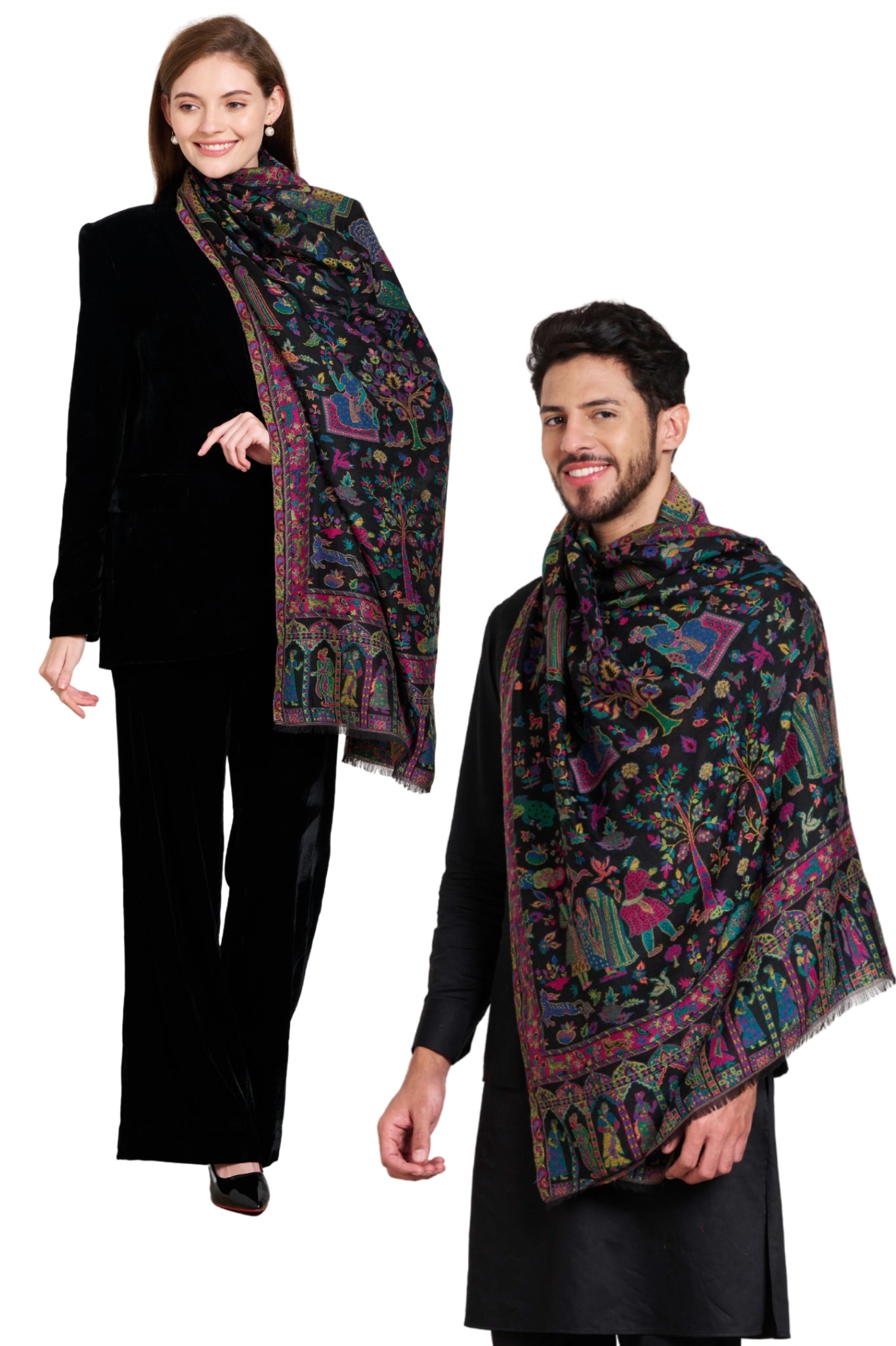 Taroob Gift Set of Fine Wool Kaani Stole for Him or Her ( Unisex Stole )