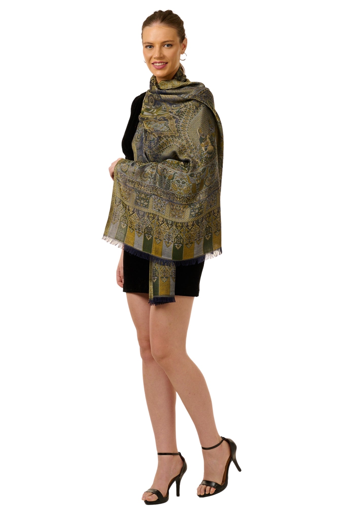 Taroob Raj-Darbar Silk Jamawar Stole