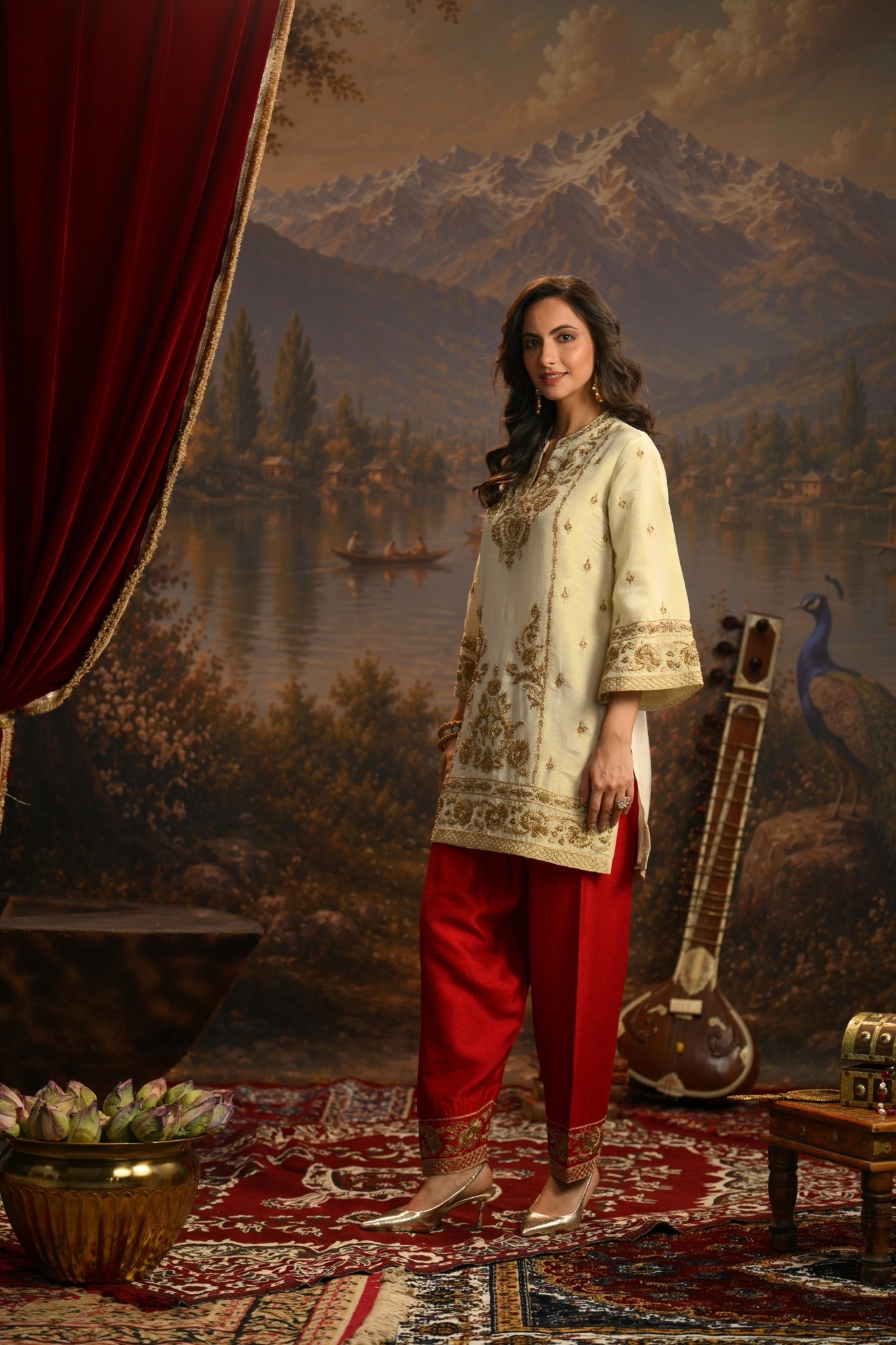 Ivory Meher Bagh Embroidered Kurta Set Taroob