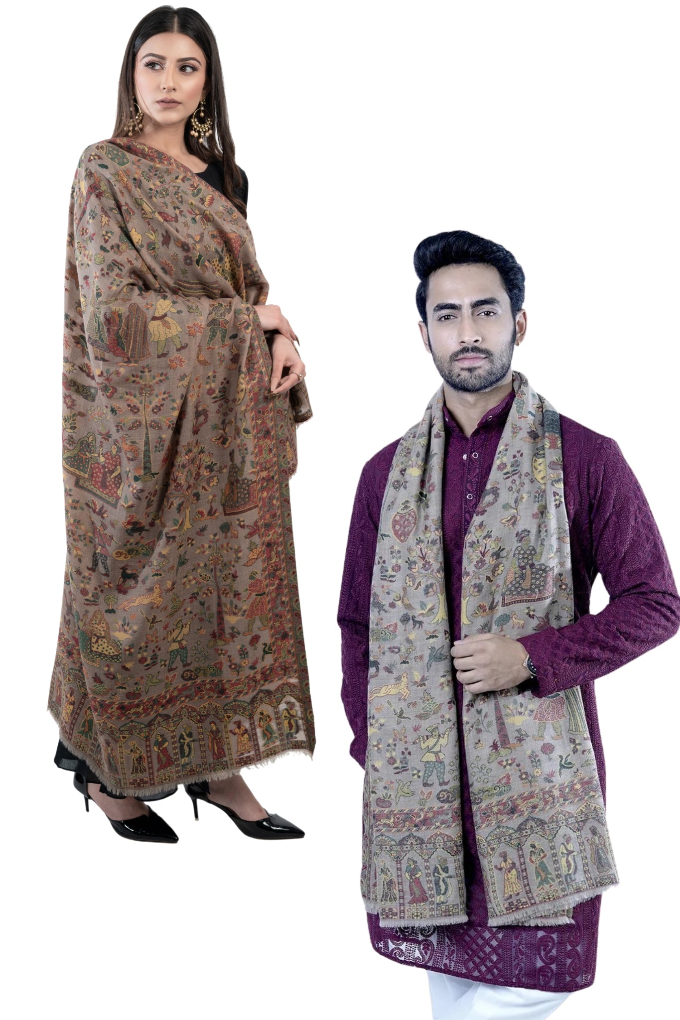 Taroob Gift Set of Fine Wool Kaani Stole for Him or Her ( Unisex Stole )