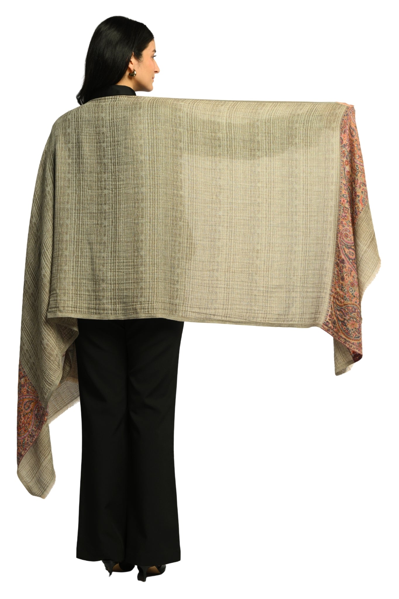 Taroob Royal Kaani Stripe Wool Stole