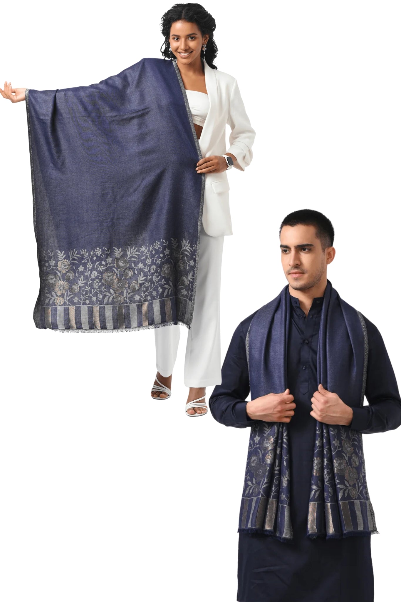 Taroob Gift Set of Silk Modal Kaani Stole for Him or Her ( Unisex Stole )