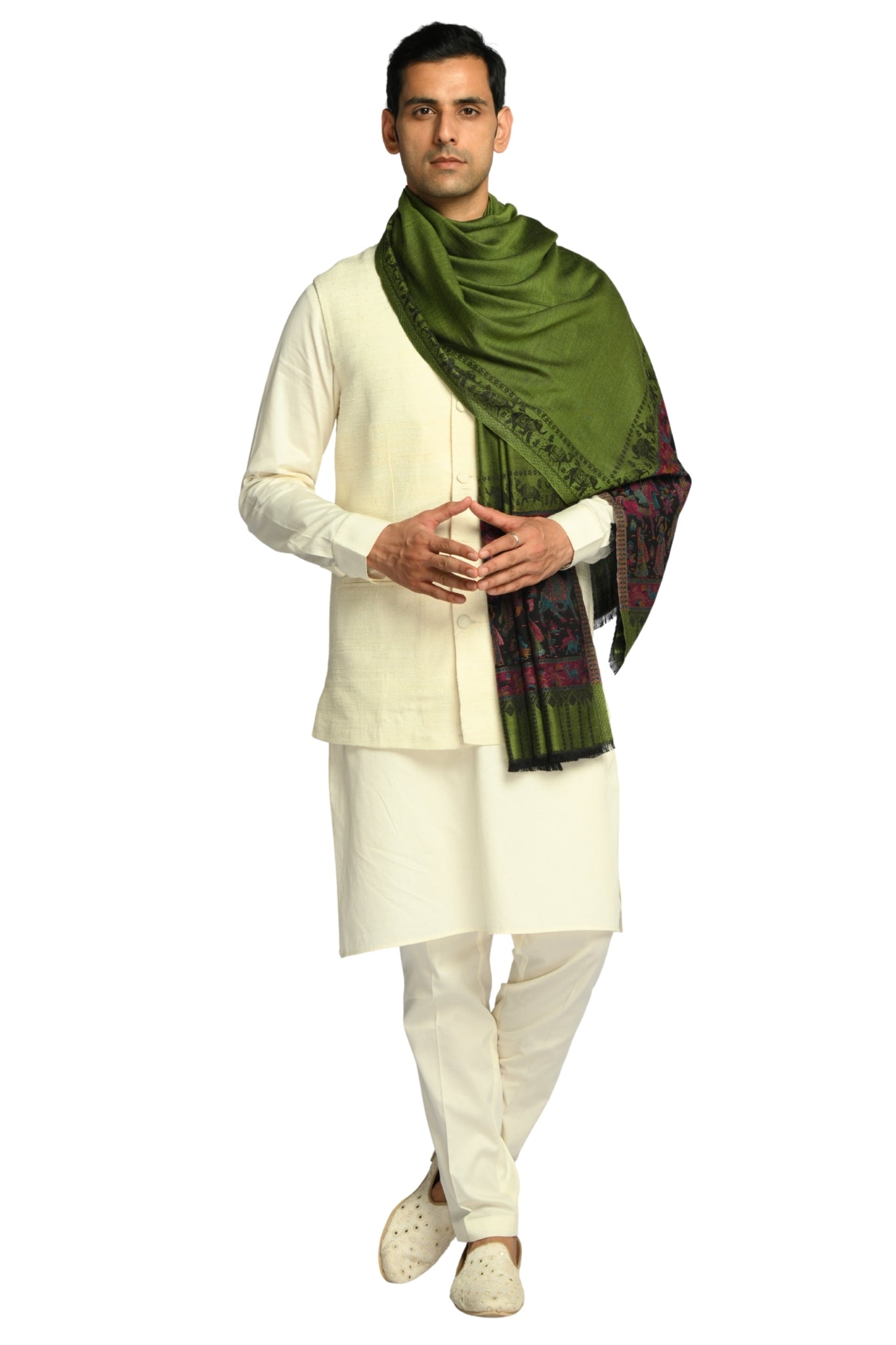 Taroob Darbar Kaani Border Silk Stole