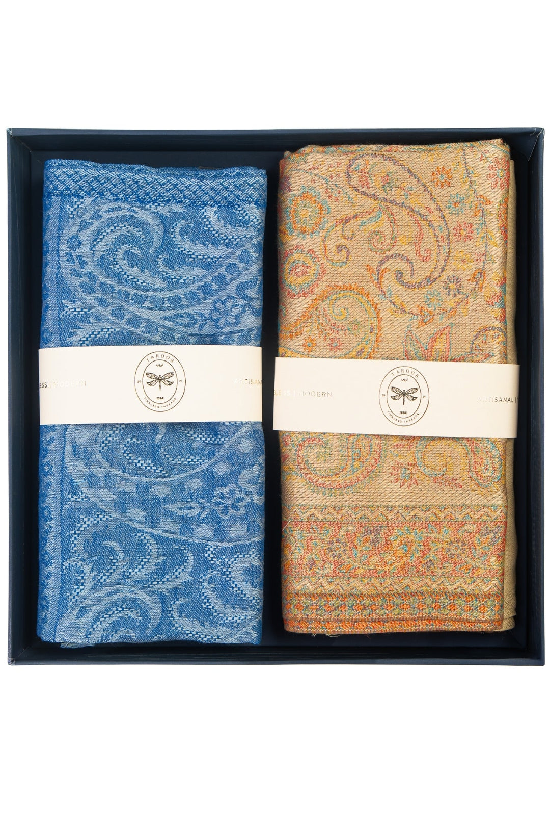 Taroob Couple Gift Set of Luxury Kasmiri Jamawar Stoles for Him & Her