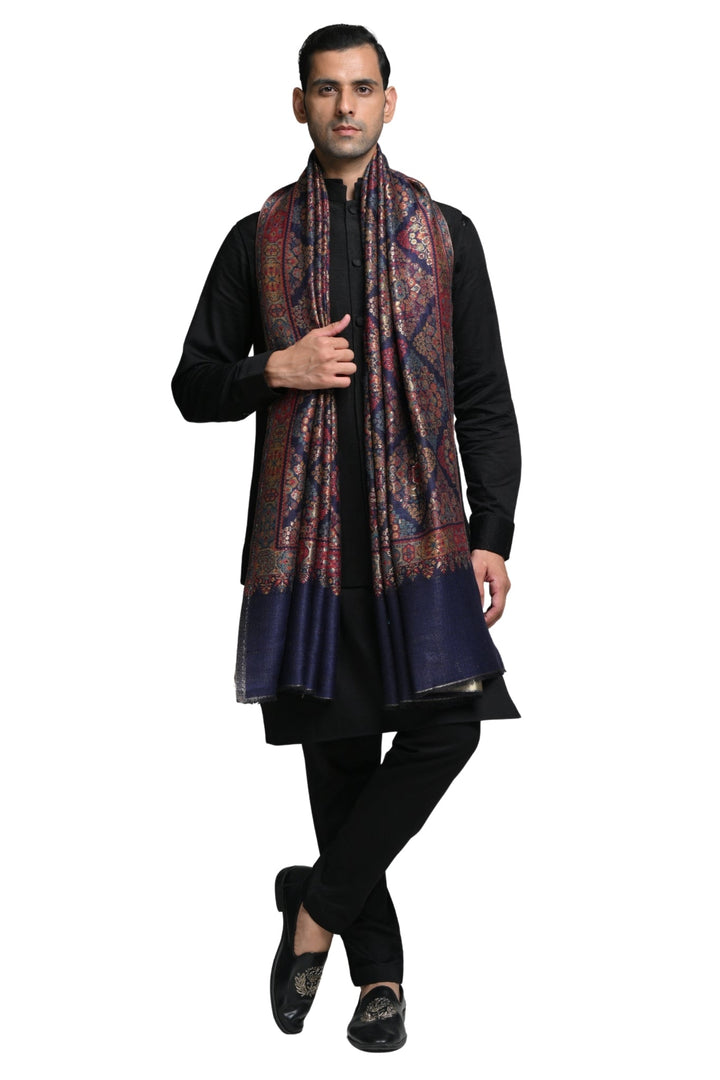 Taroob Royal Kashmiri Resham Reversible Shawl