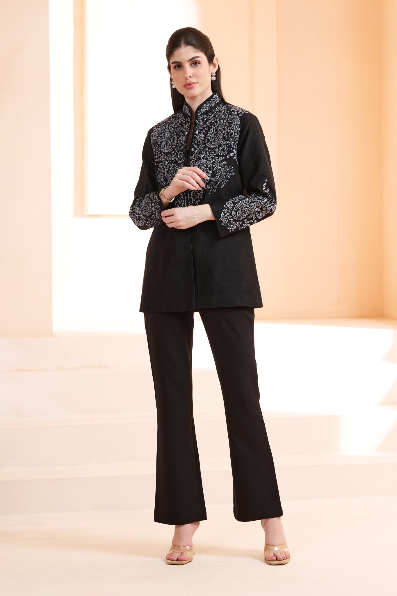 Taroob Sozni Embroidered Silk Women Blazer