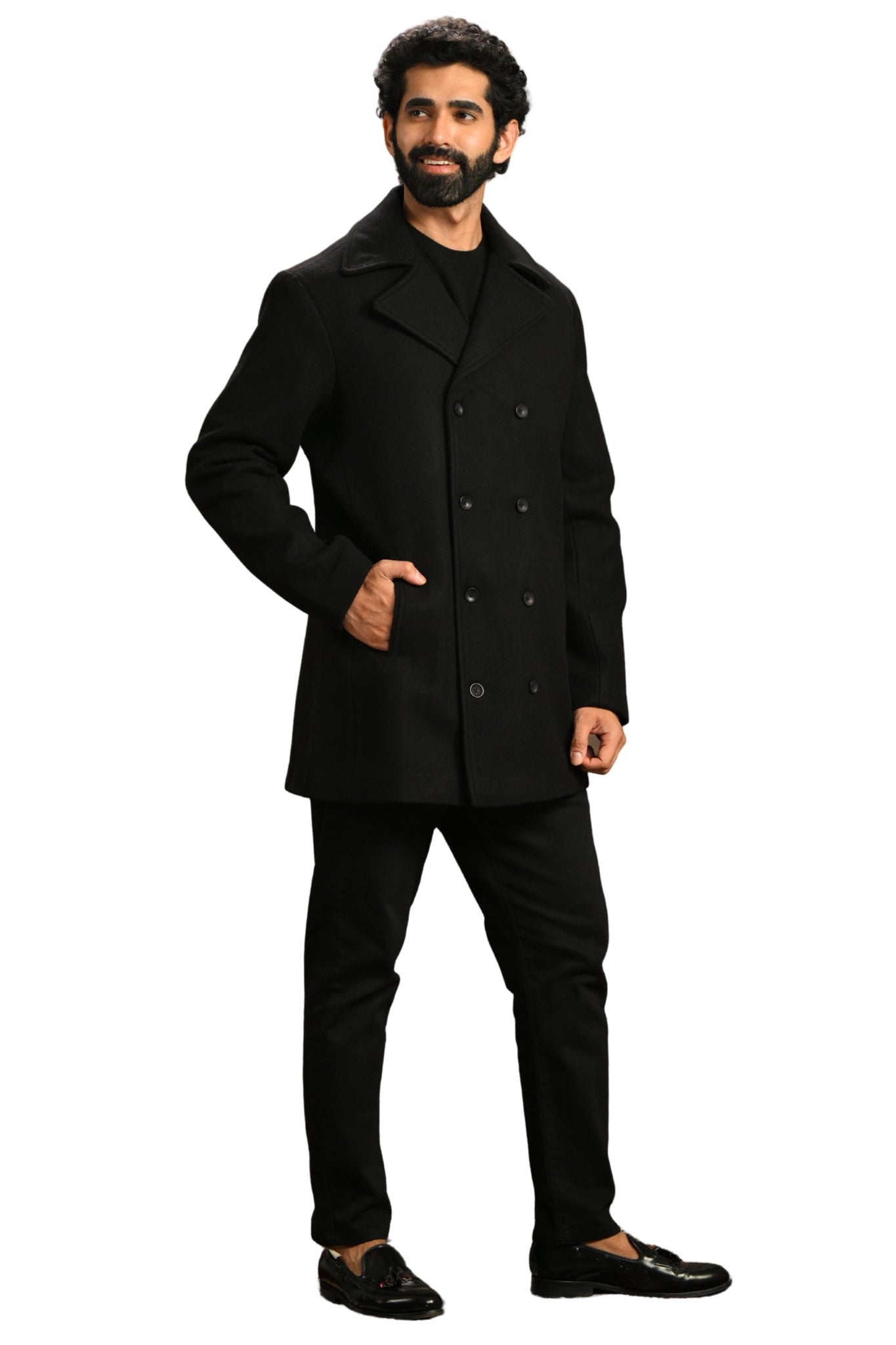 Cashmere Wool Men's Peacoat
