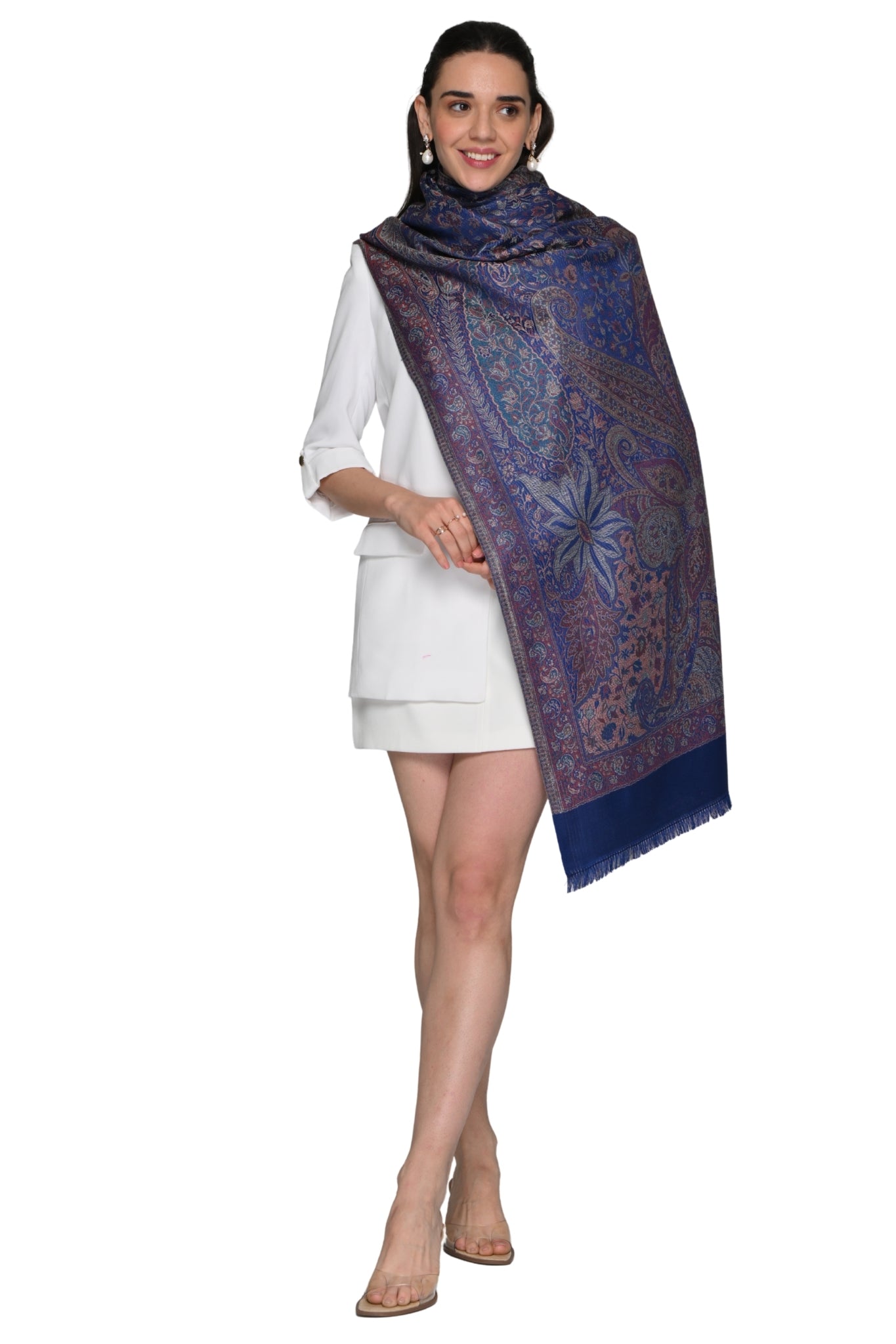 Taroob Faux Pashmina Antique Jamawar Stole