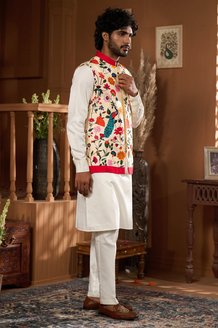 Taroob Bageecha Printed Nehru Jacket