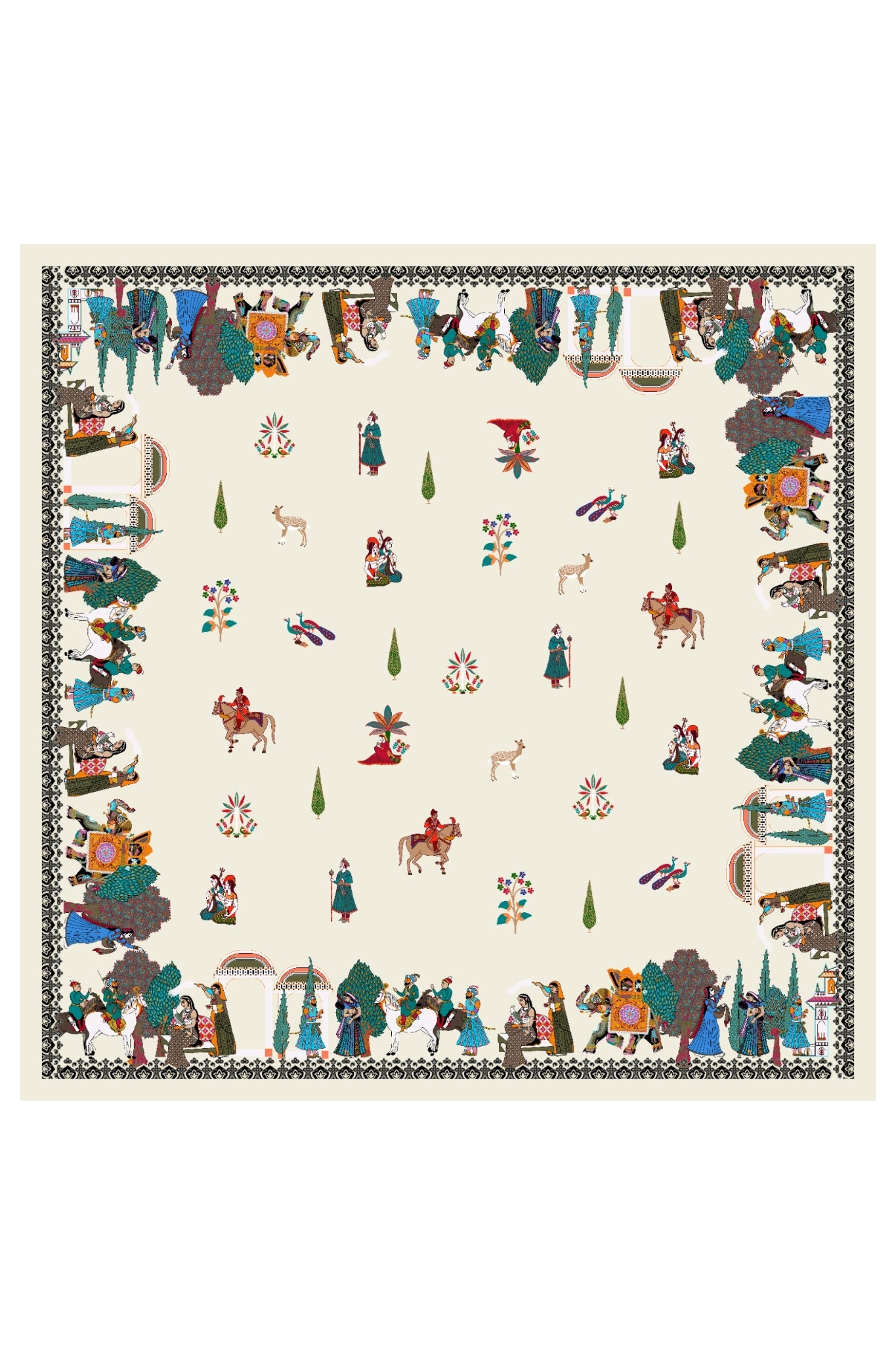 Taroob Mughal Darbar Silk  Pocket Square