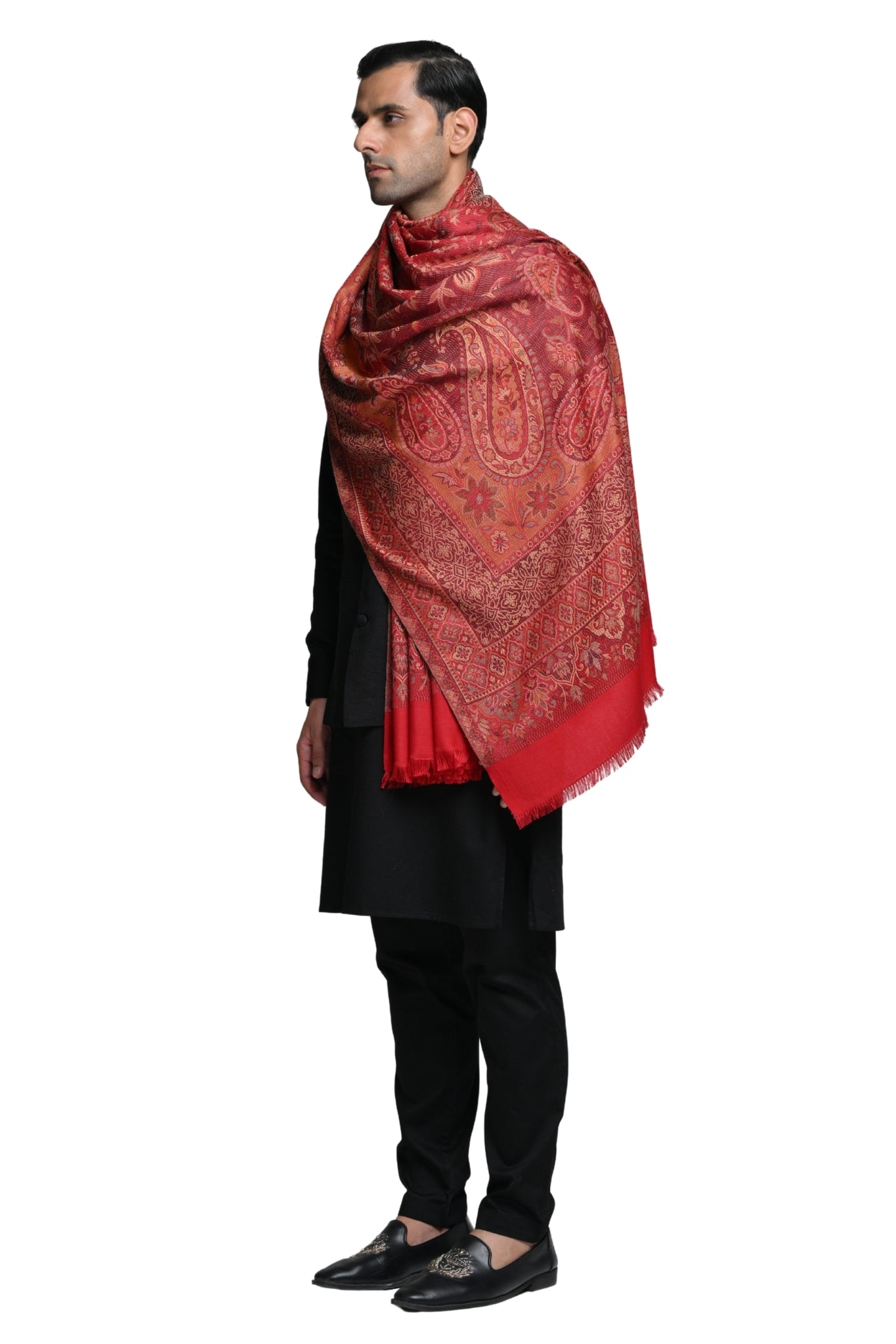 Taroob Faux Pashmina Antique Jamawar Shawl