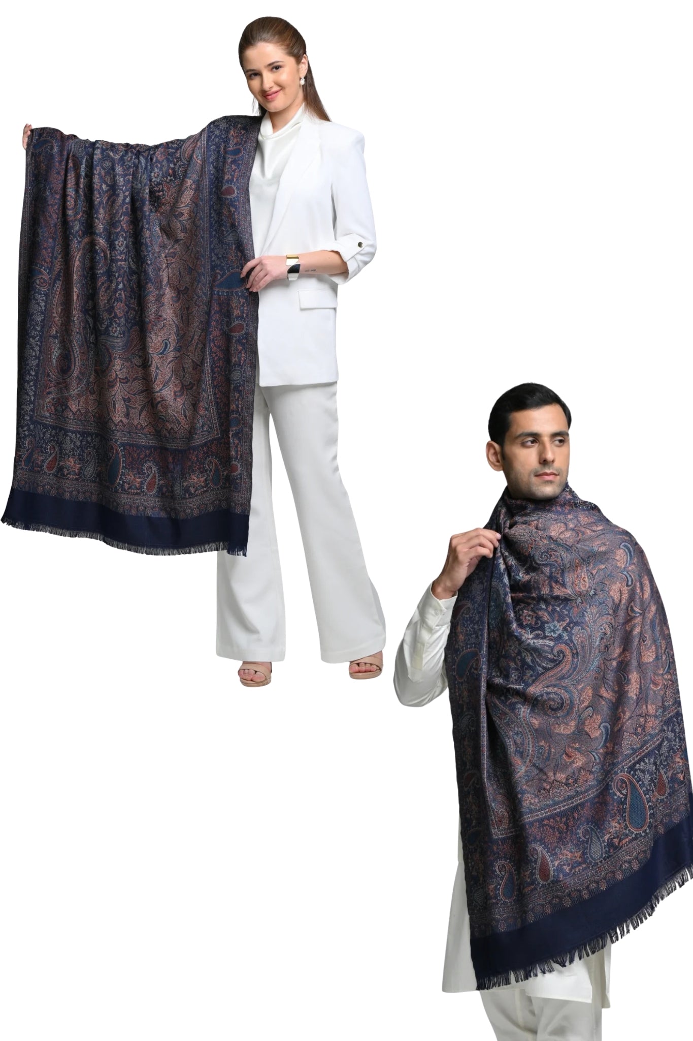 Taroob Gift Set of Unisex Jamawar Shawl for Him or Her