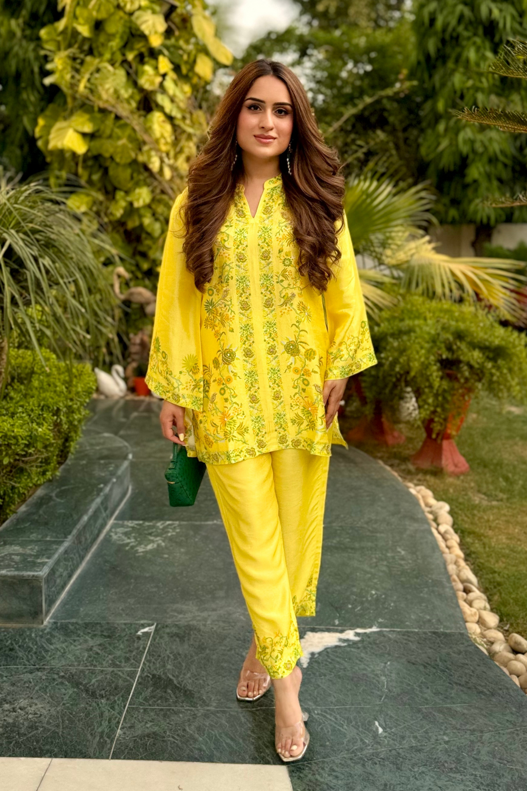 Taroob Silk Linen Embroidered Co-ord Set