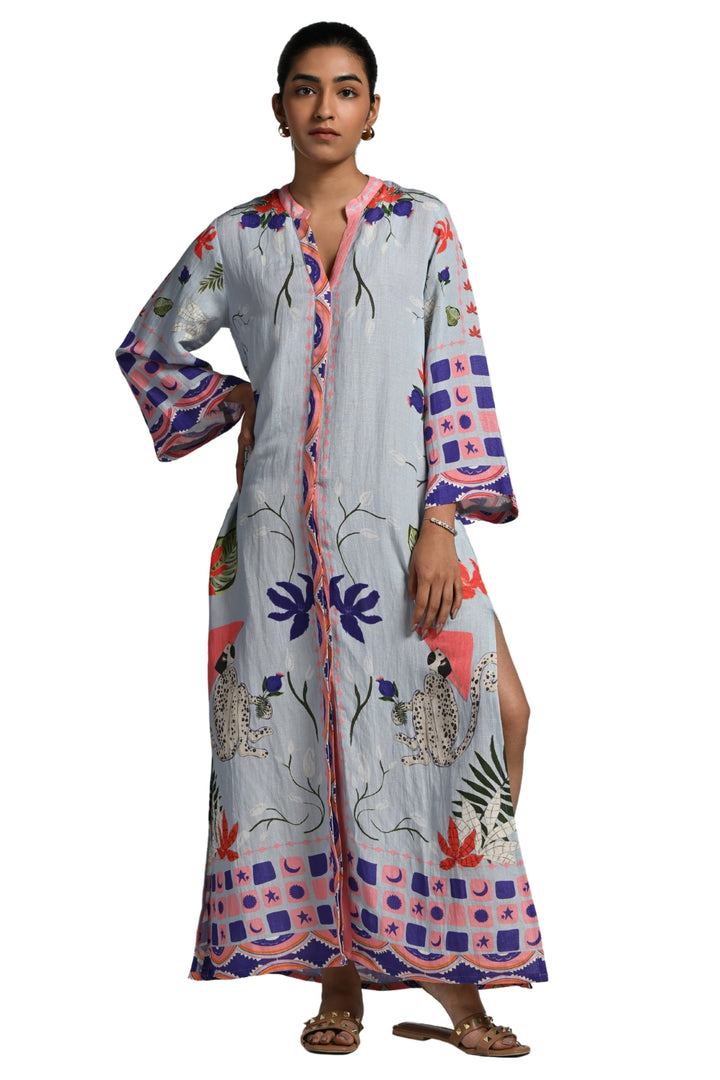 Taroob Monkey Pop Linen Maxi Dress