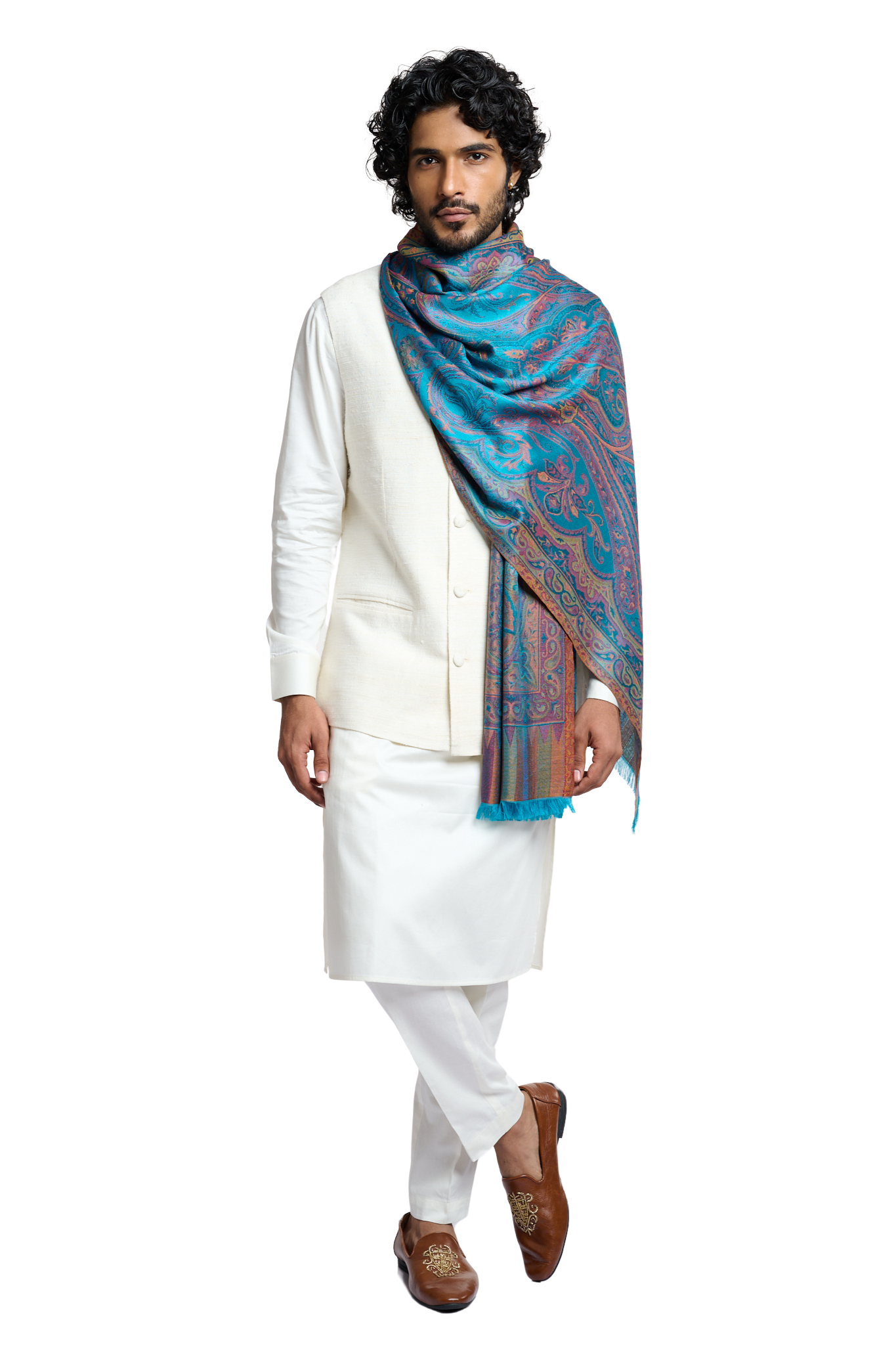Taroob Men's Heritage Reversible Jamawar Scarf