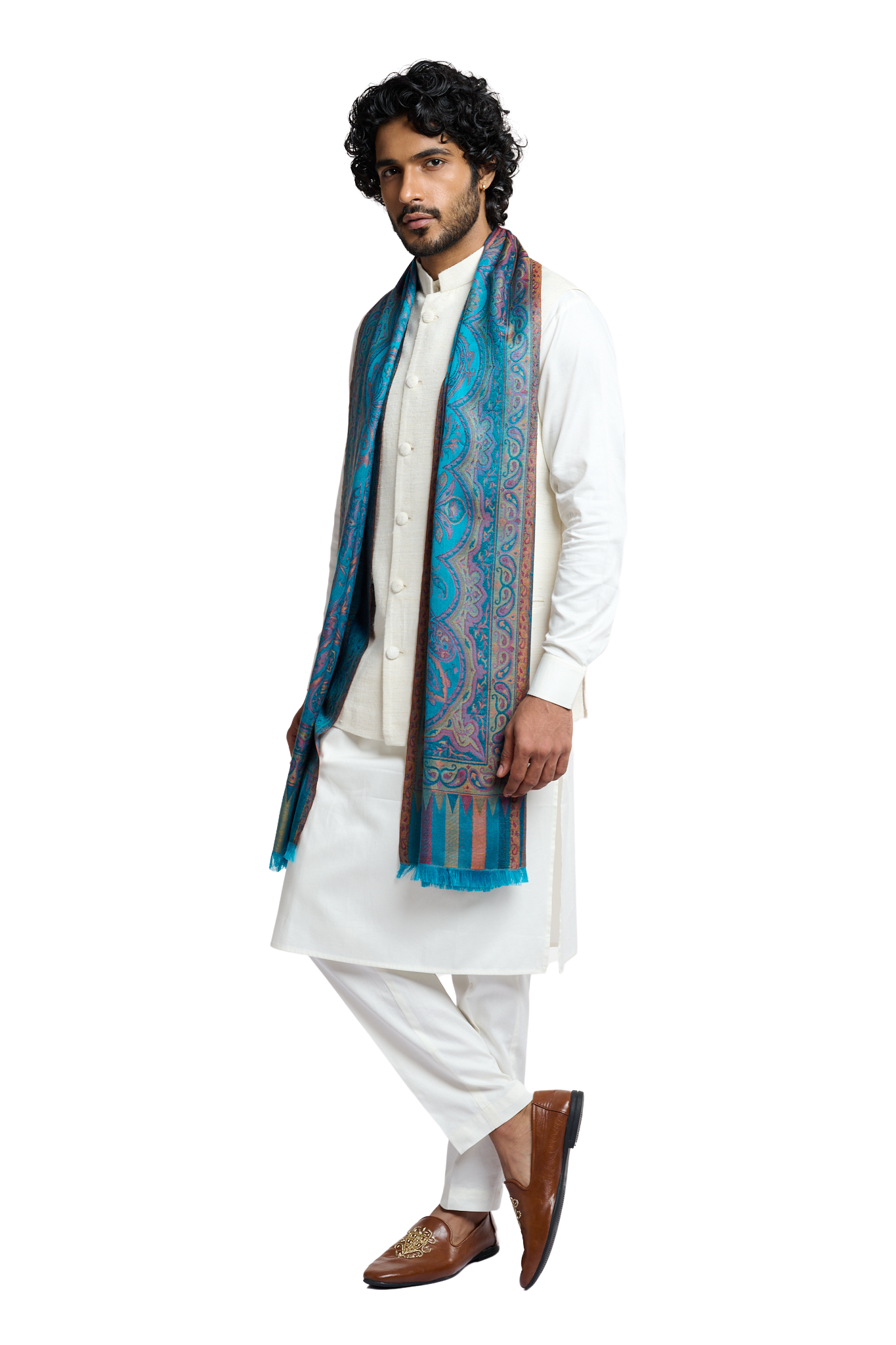 Taroob Men's Heritage Reversible Jamawar Scarf