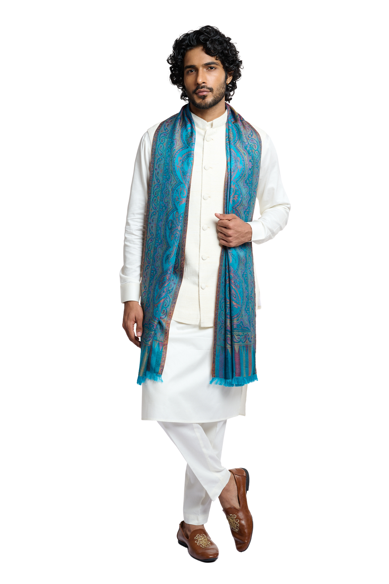 Taroob Men's Heritage Reversible Jamawar Scarf