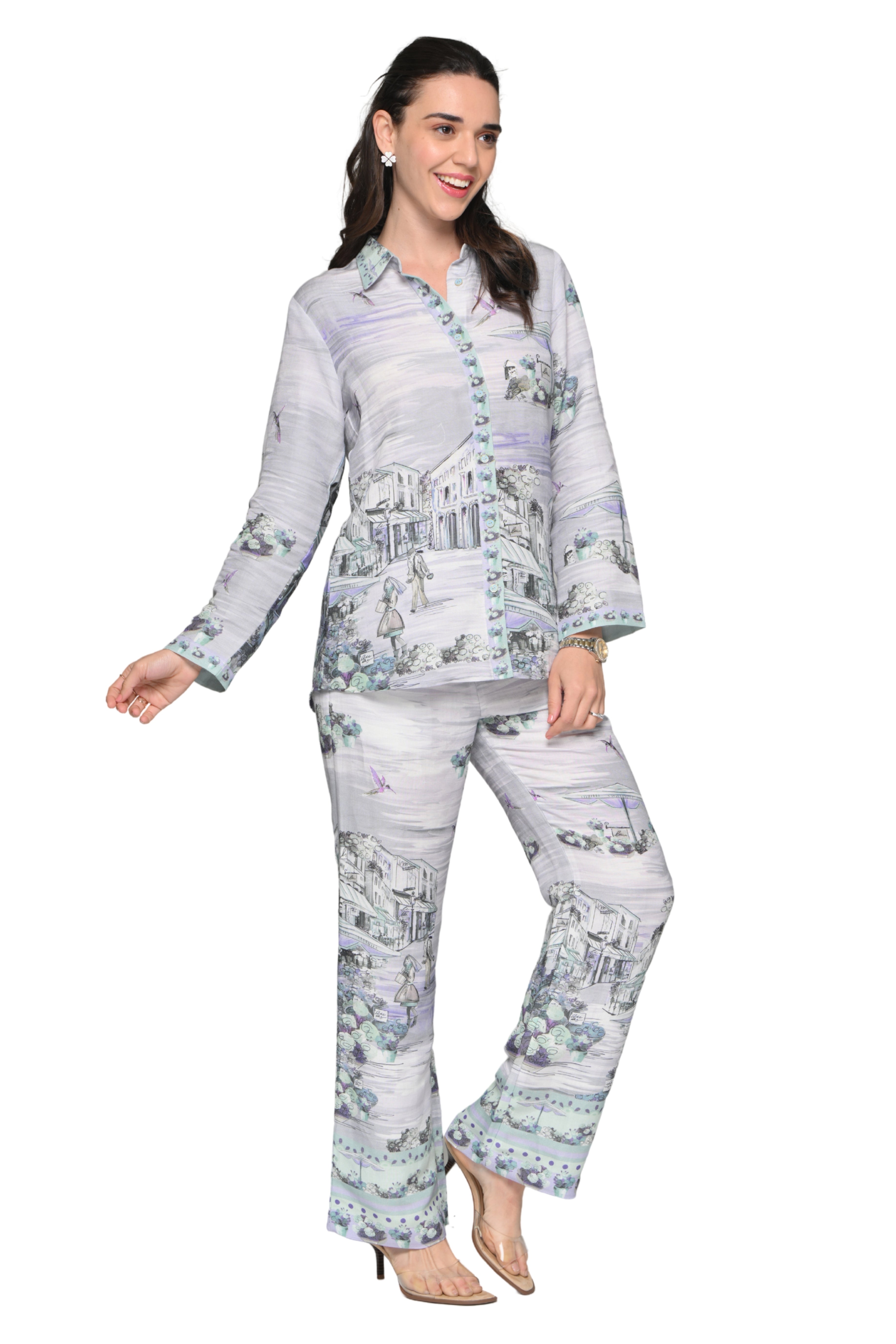 Taroob Riviera Fruits Linen Co-ord Set