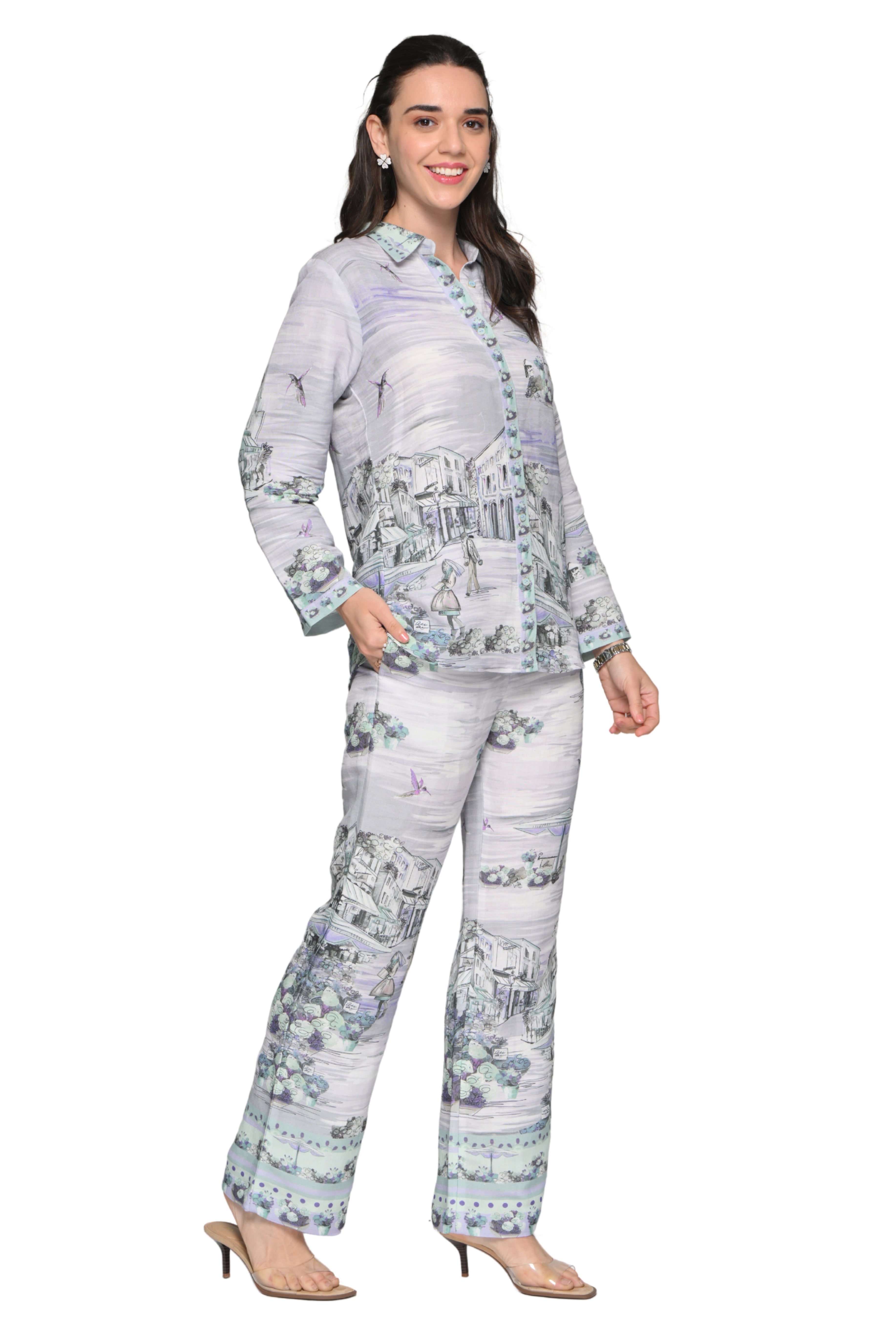 Taroob Riviera Fruits Linen Co-ord Set