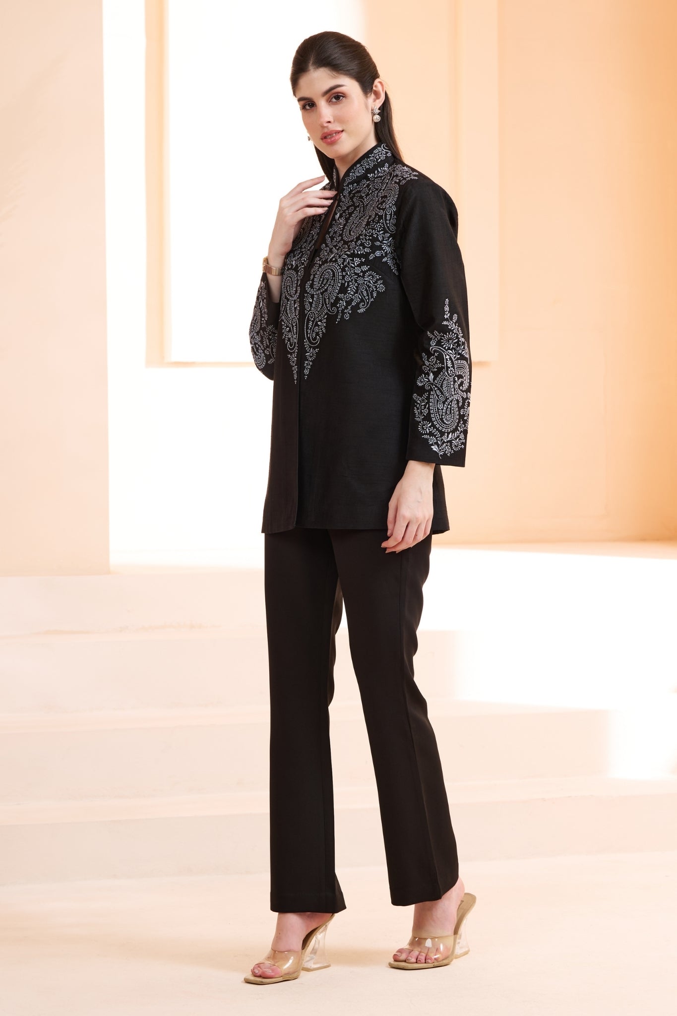 Taroob Sozni Embroidered Silk Women Blazer