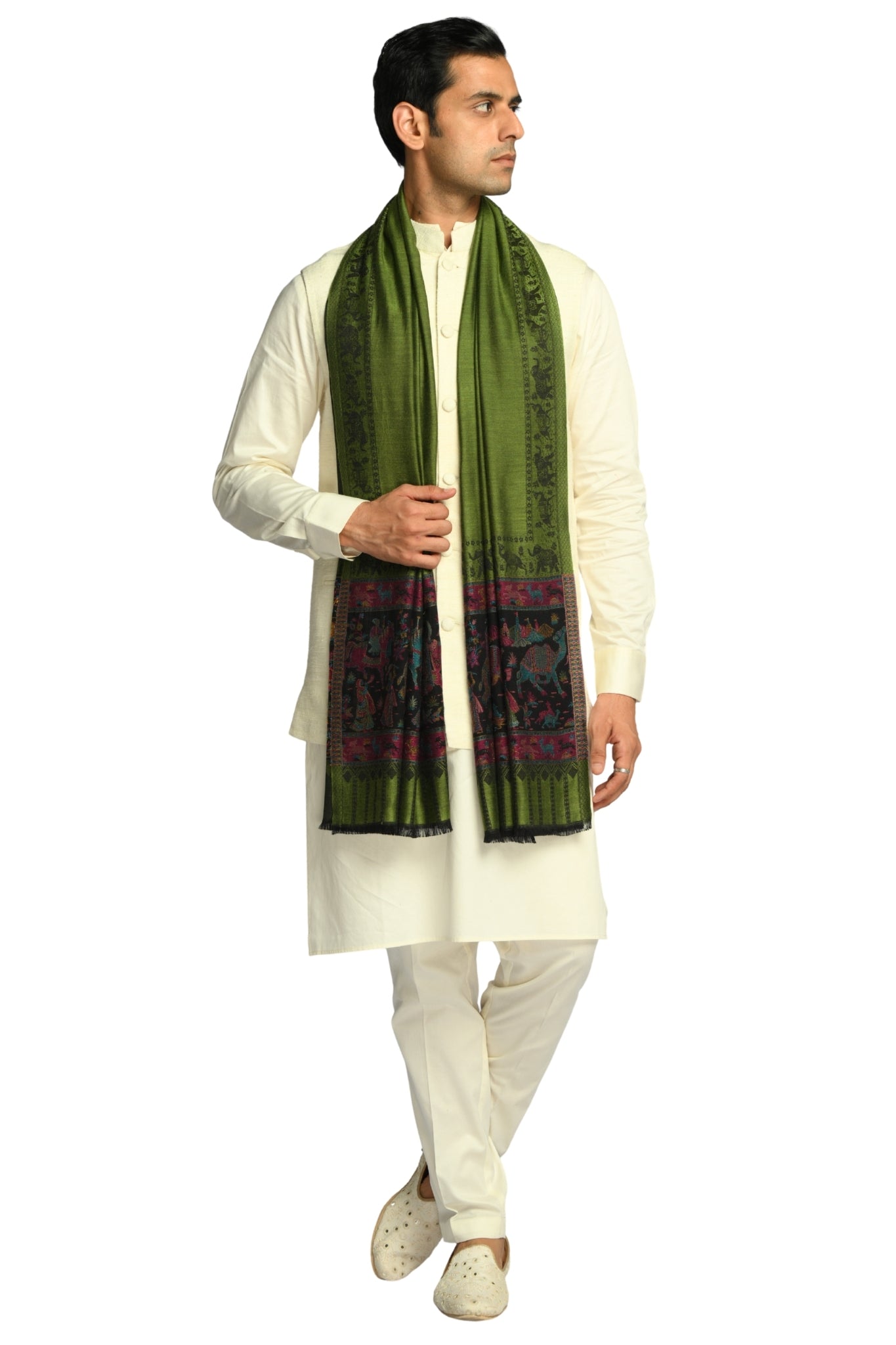 Taroob Darbar Kaani Border Silk Stole