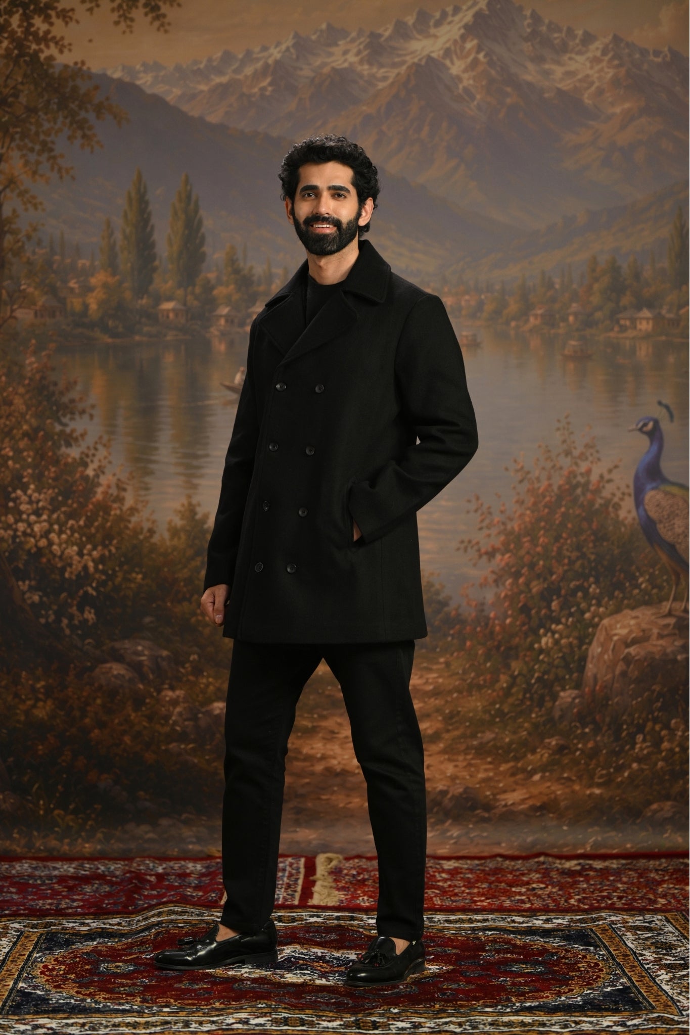 Cashmere Wool Men's Peacoat