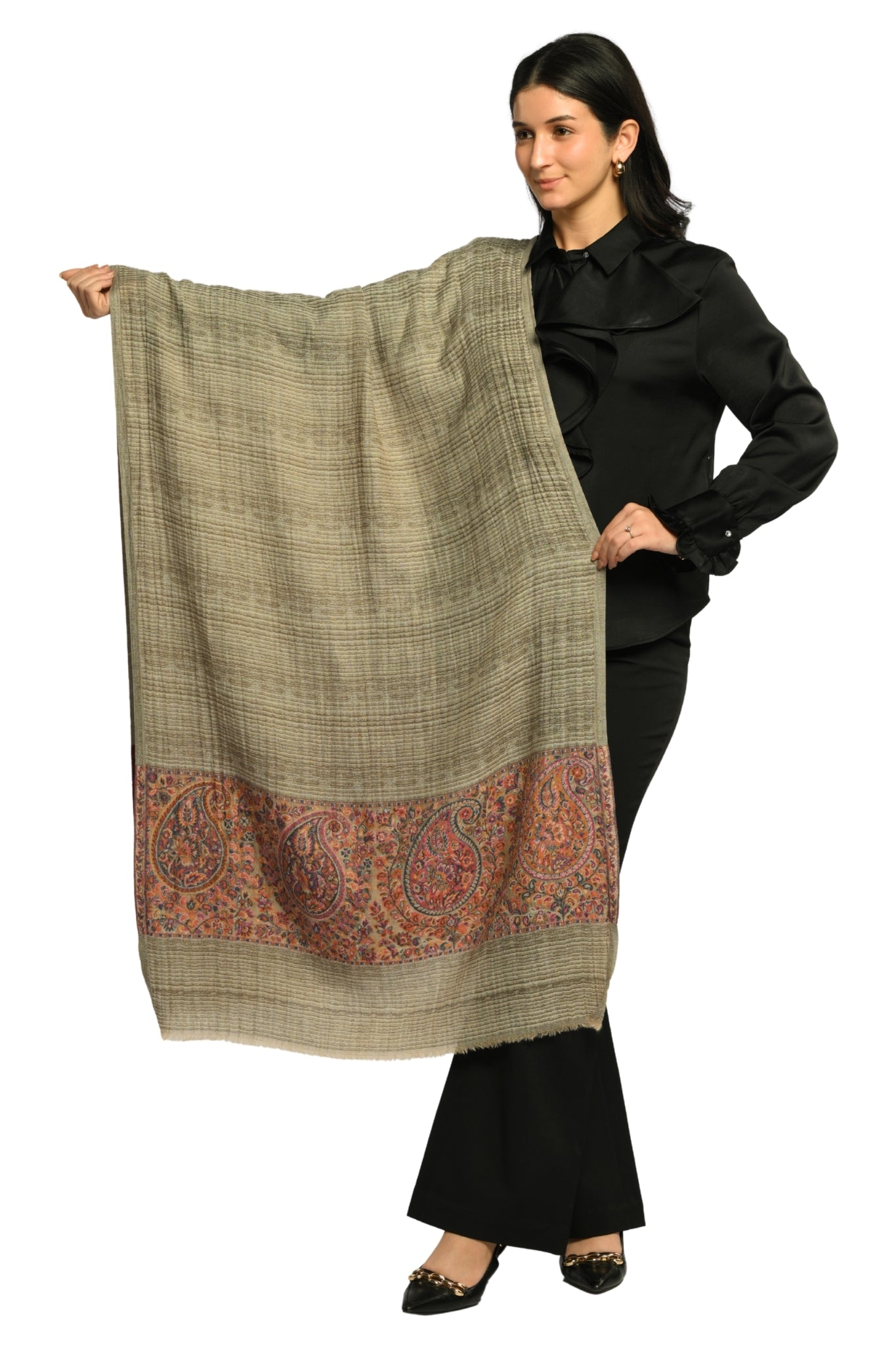 Taroob Royal Kaani Stripe Wool Stole