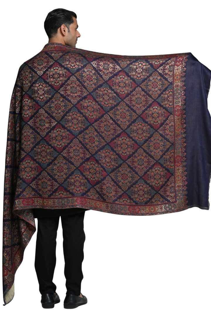 Taroob Royal Kashmiri Resham Reversible Shawl