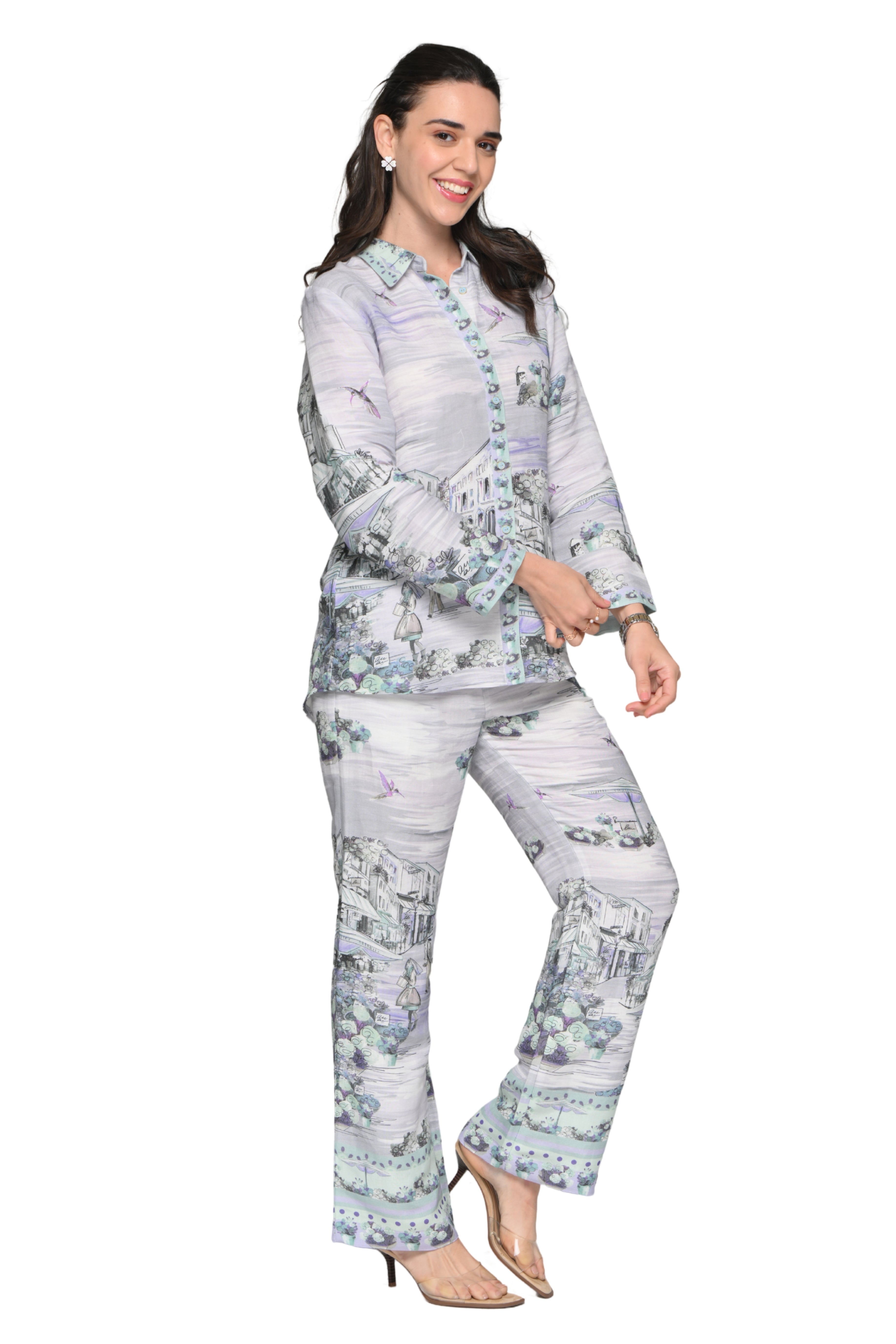 Taroob Riviera Fruits Linen Co-ord Set