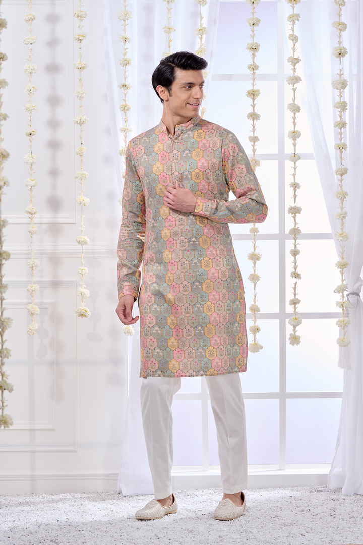 Cotton Silk Printed Kalamkari Kurta Pajama Set