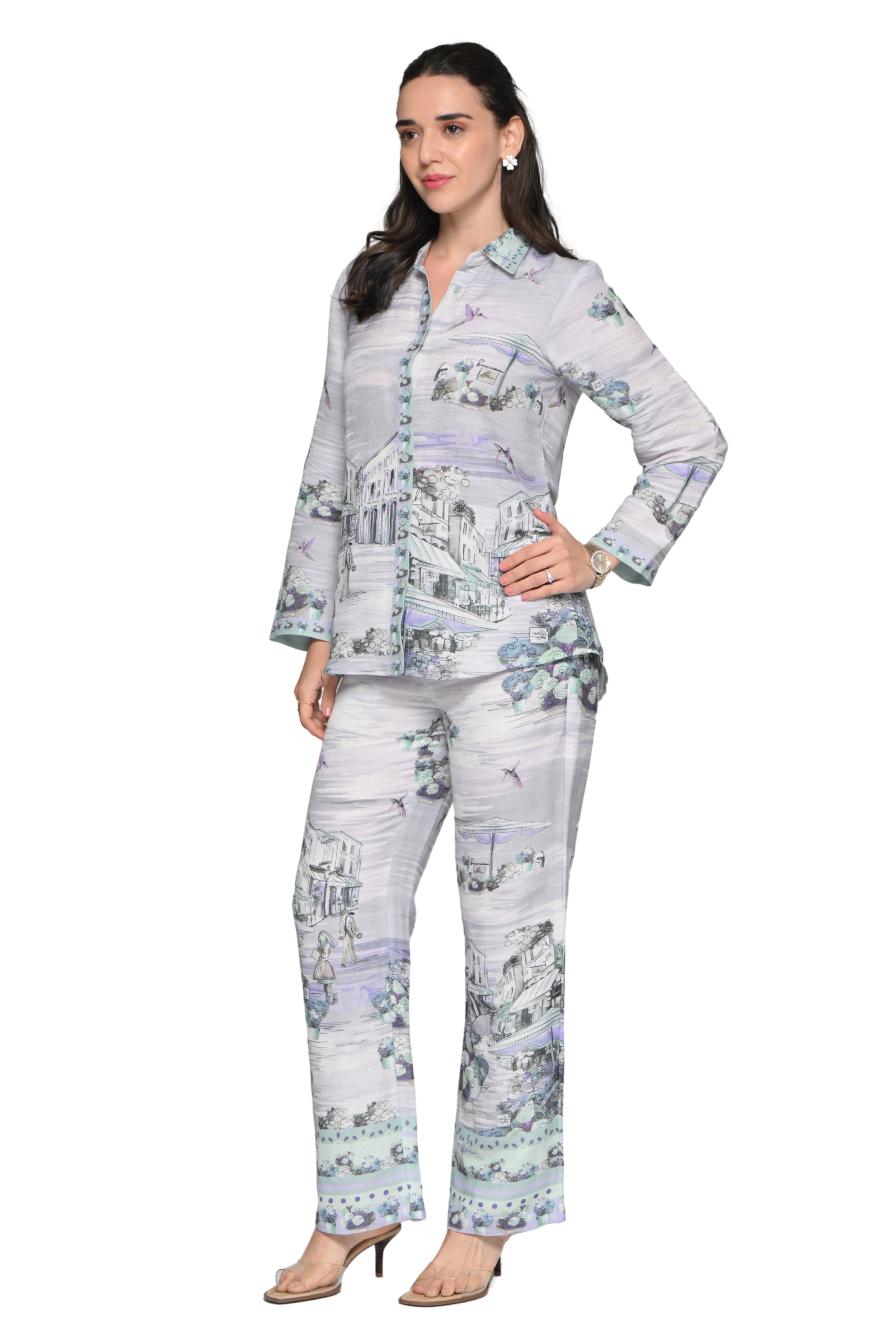 Taroob Riviera Fruits Linen Co-ord Set