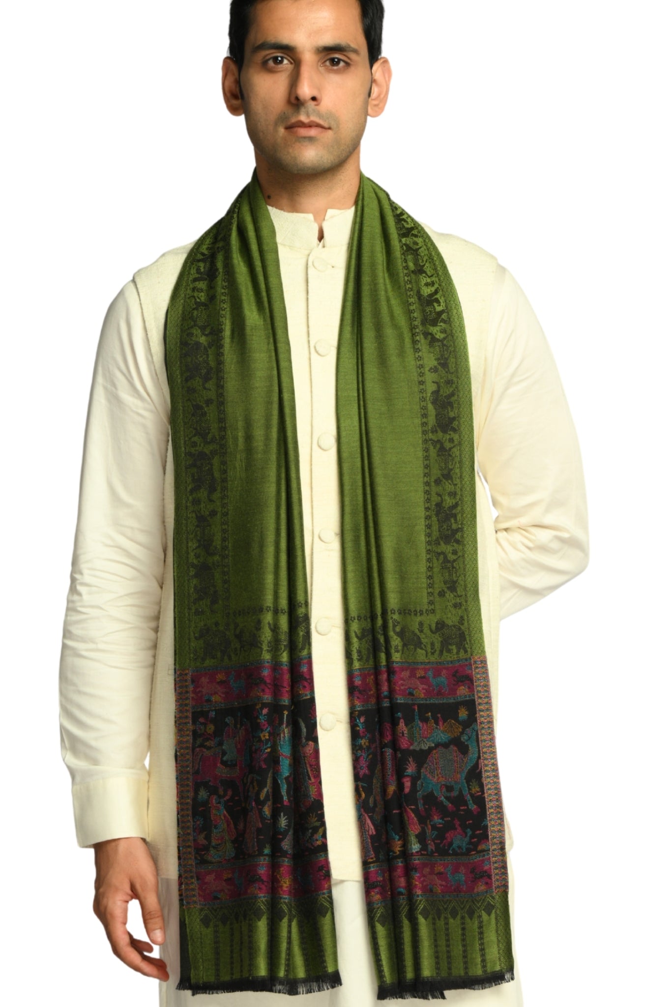 Taroob Darbar Kaani Border Silk Stole