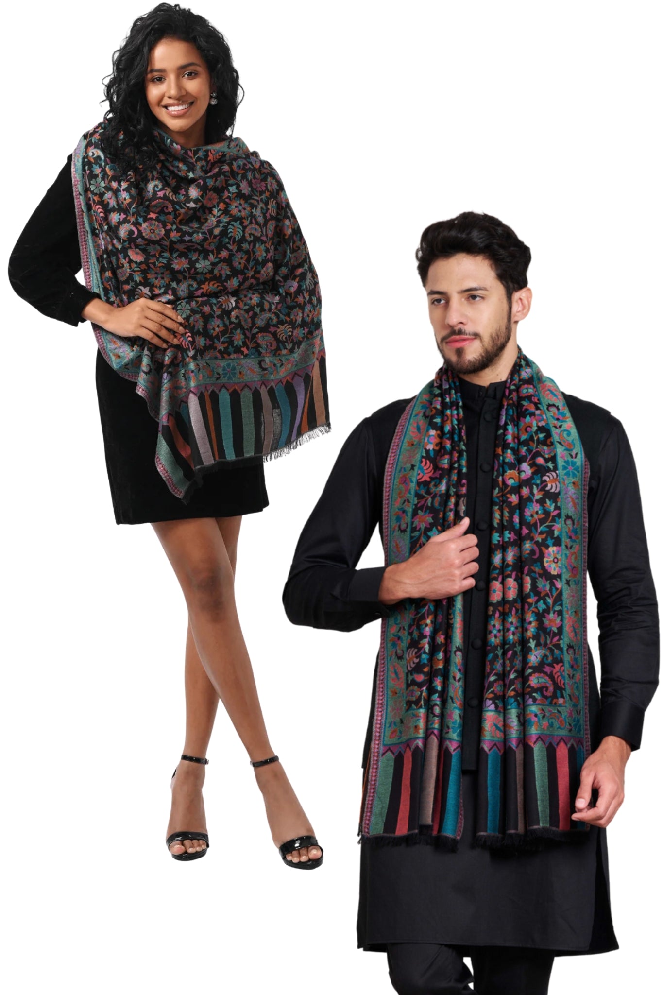 Taroob Gift Set of Silk Modal Kaani Stole for Him or Her ( Unisex Stole )